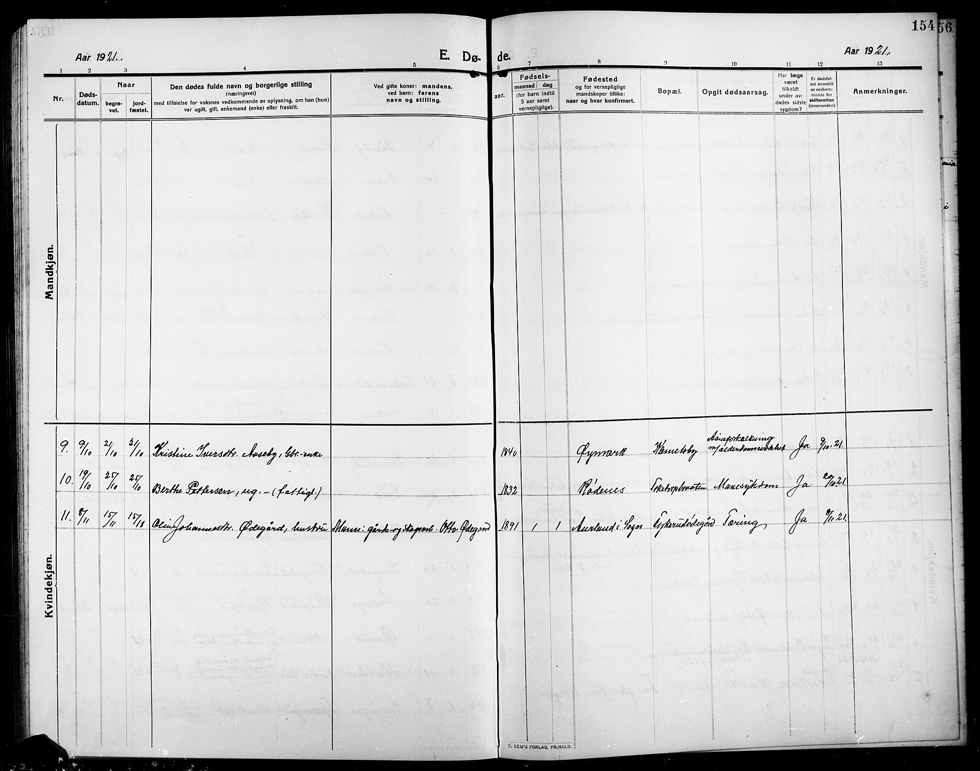 Rødenes prestekontor Kirkebøker, SAO/A-2005/G/Ga/L0003: Parish register (copy) no. I 3, 1911-1926, p. 154
