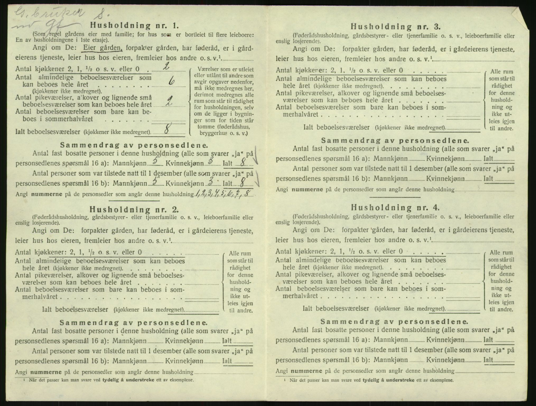 SAK, 1920 census for Vegusdal, 1920, p. 162
