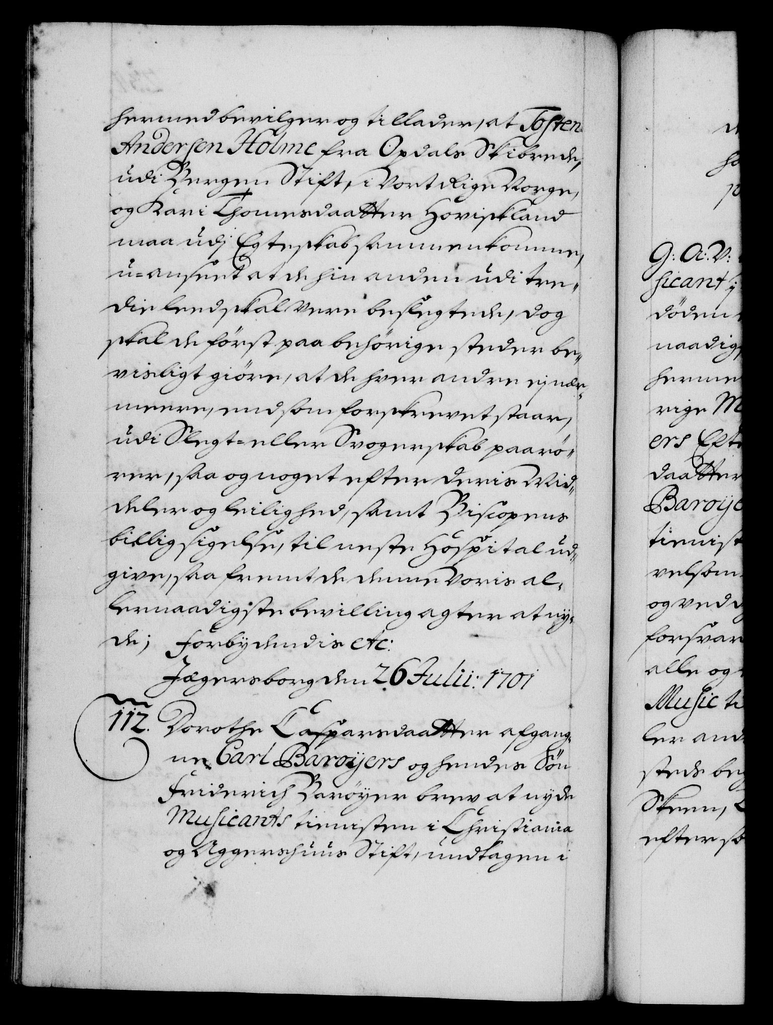 Danske Kanselli 1572-1799, AV/RA-EA-3023/F/Fc/Fca/Fcaa/L0018: Norske registre, 1699-1703, p. 234b