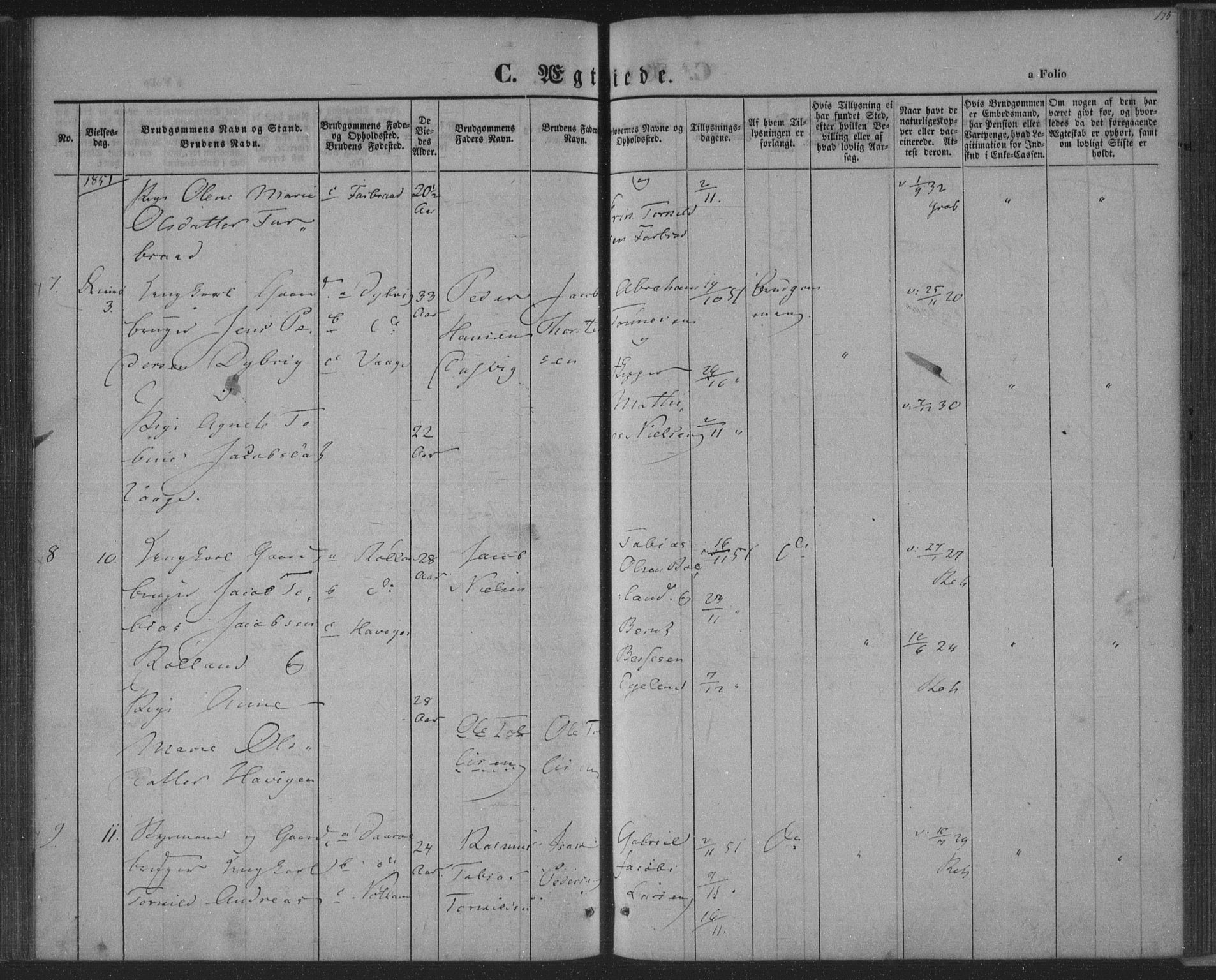 Herad sokneprestkontor, AV/SAK-1111-0018/F/Fa/Fab/L0003: Parish register (official) no. A 3, 1844-1853, p. 175