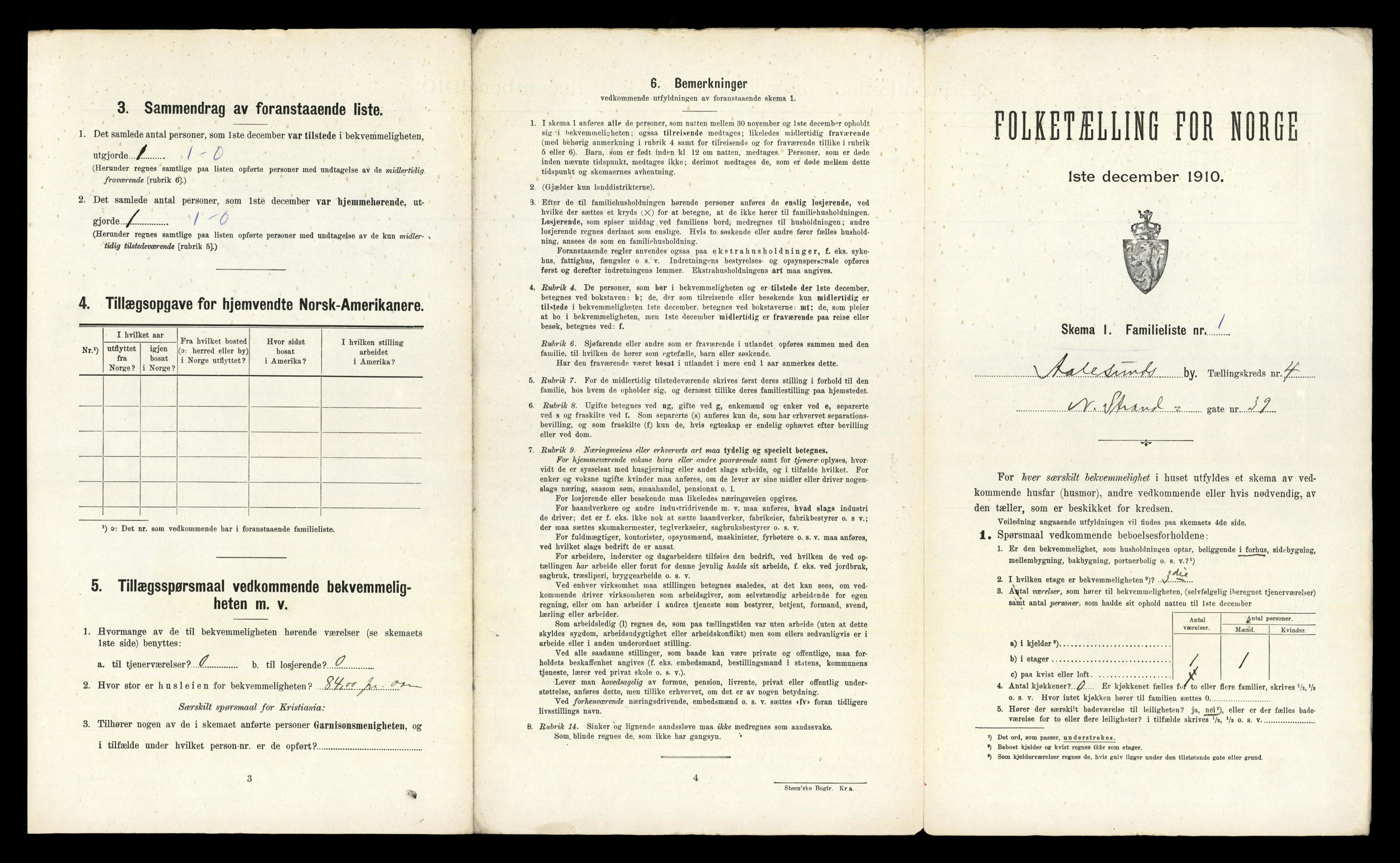 RA, 1910 census for Ålesund, 1910, p. 1879