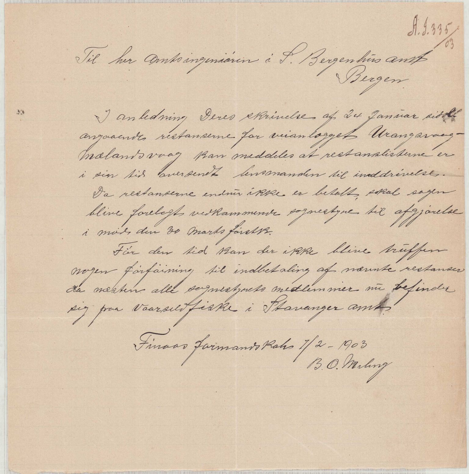 Finnaas kommune. Formannskapet, IKAH/1218a-021/E/Ea/L0002/0002: Rekneskap for veganlegg / Rekneskap for veganlegget Urangsvåg - Mælandsvåg, 1901-1903, p. 130