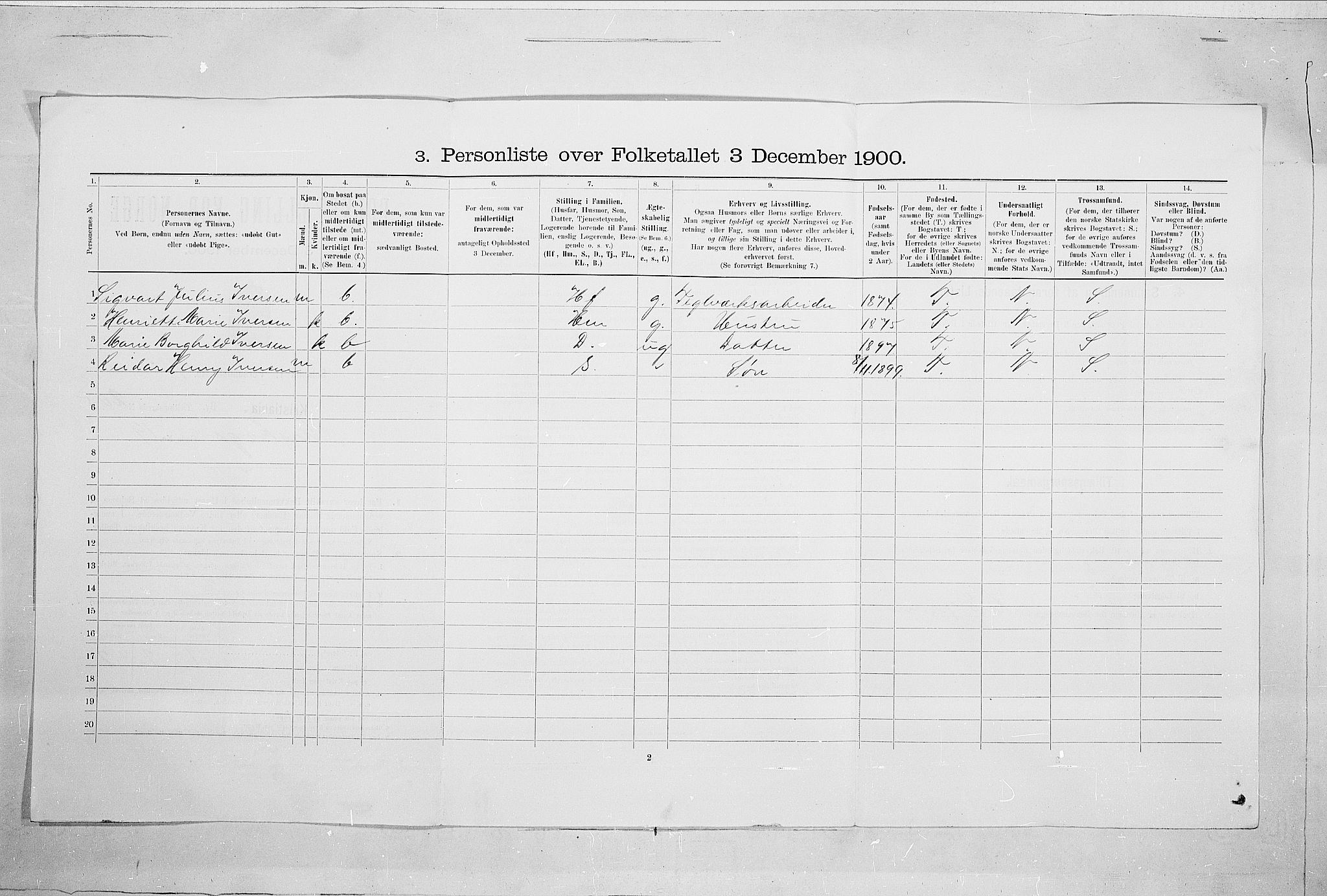 SAO, 1900 census for Kristiania, 1900, p. 108431