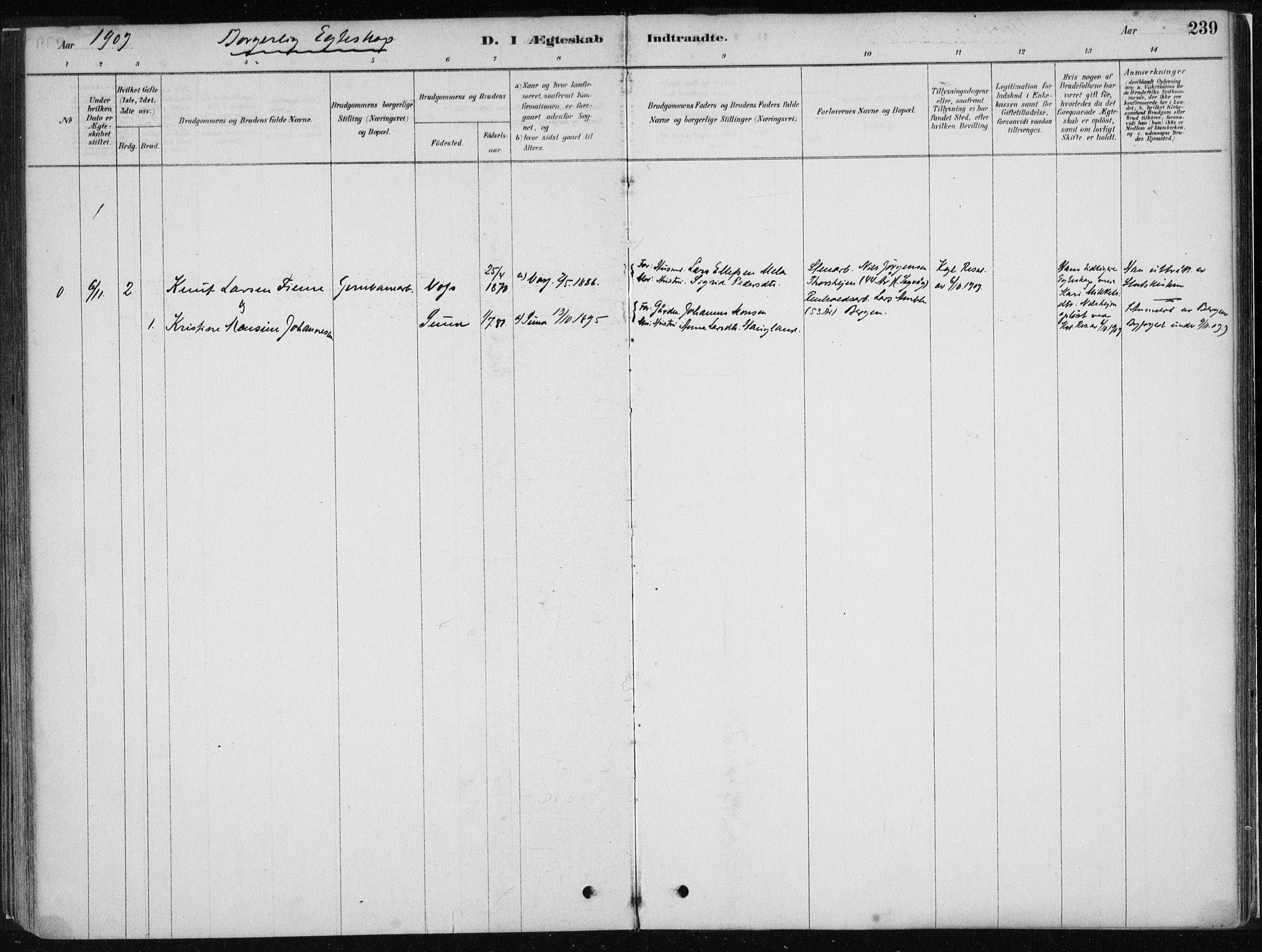 Stord sokneprestembete, SAB/A-78201/H/Haa: Parish register (official) no. B 2, 1878-1913, p. 238