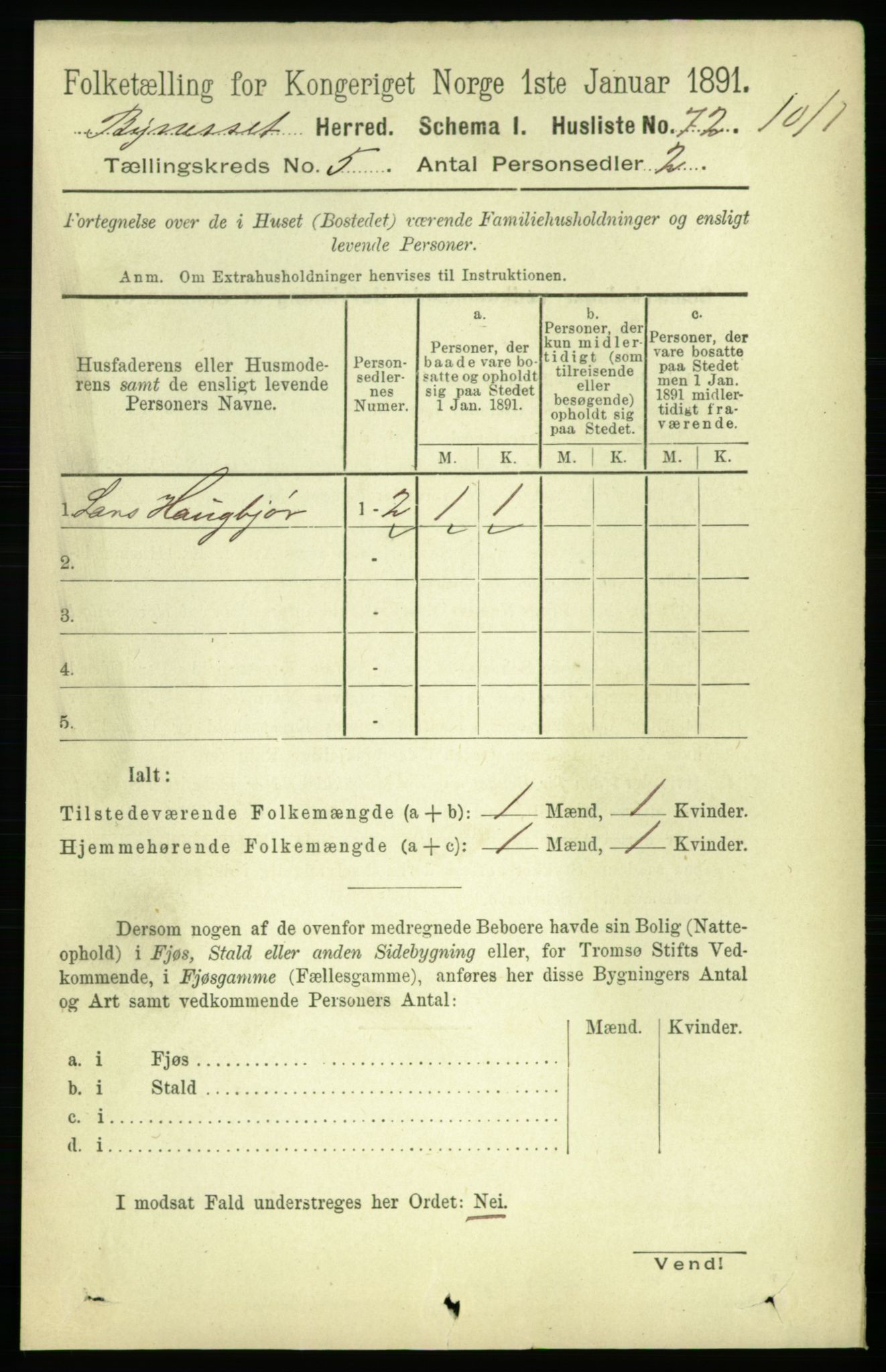 RA, 1891 census for 1655 Byneset, 1891, p. 2038