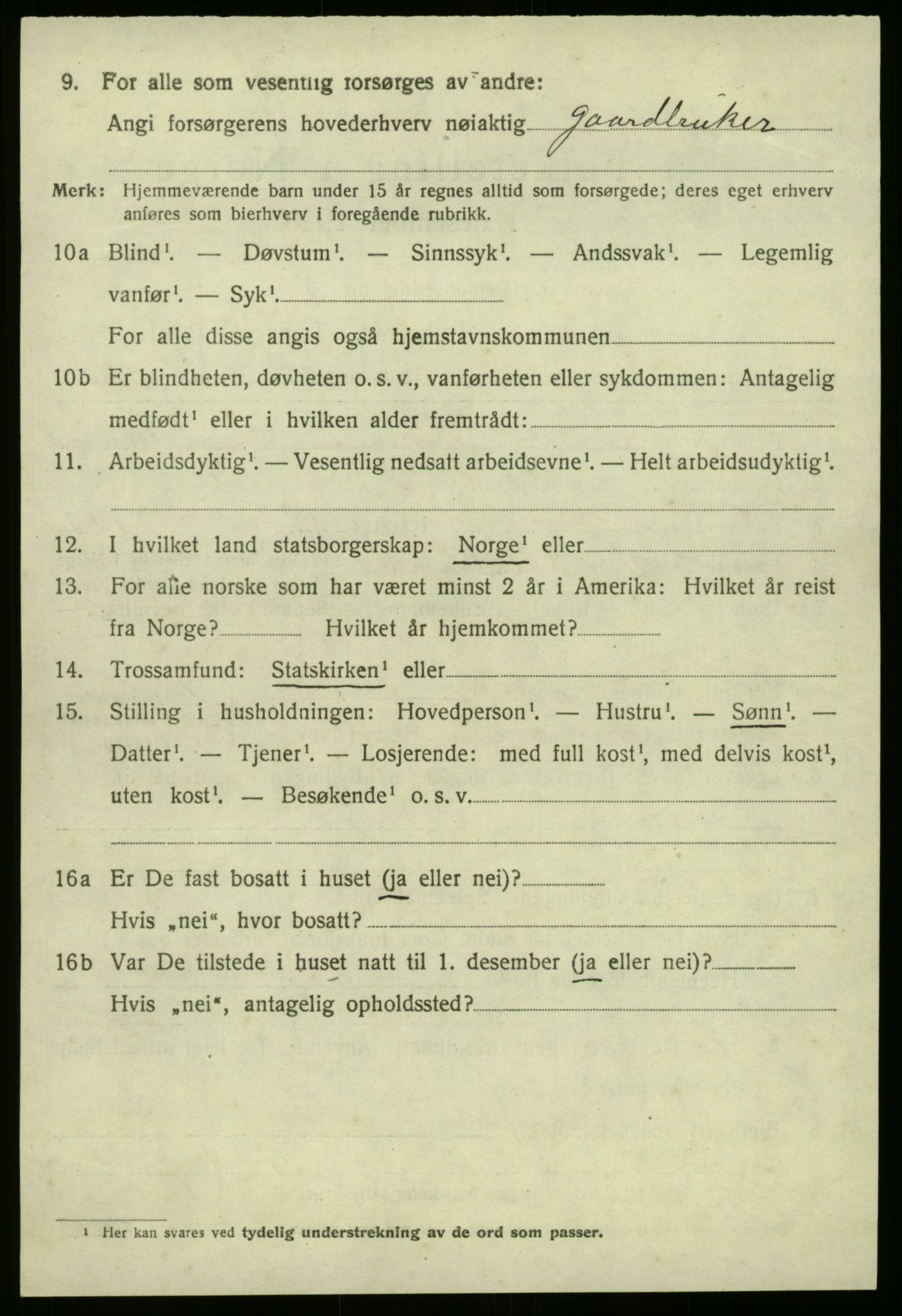 SAB, 1920 census for Jølster, 1920, p. 4319