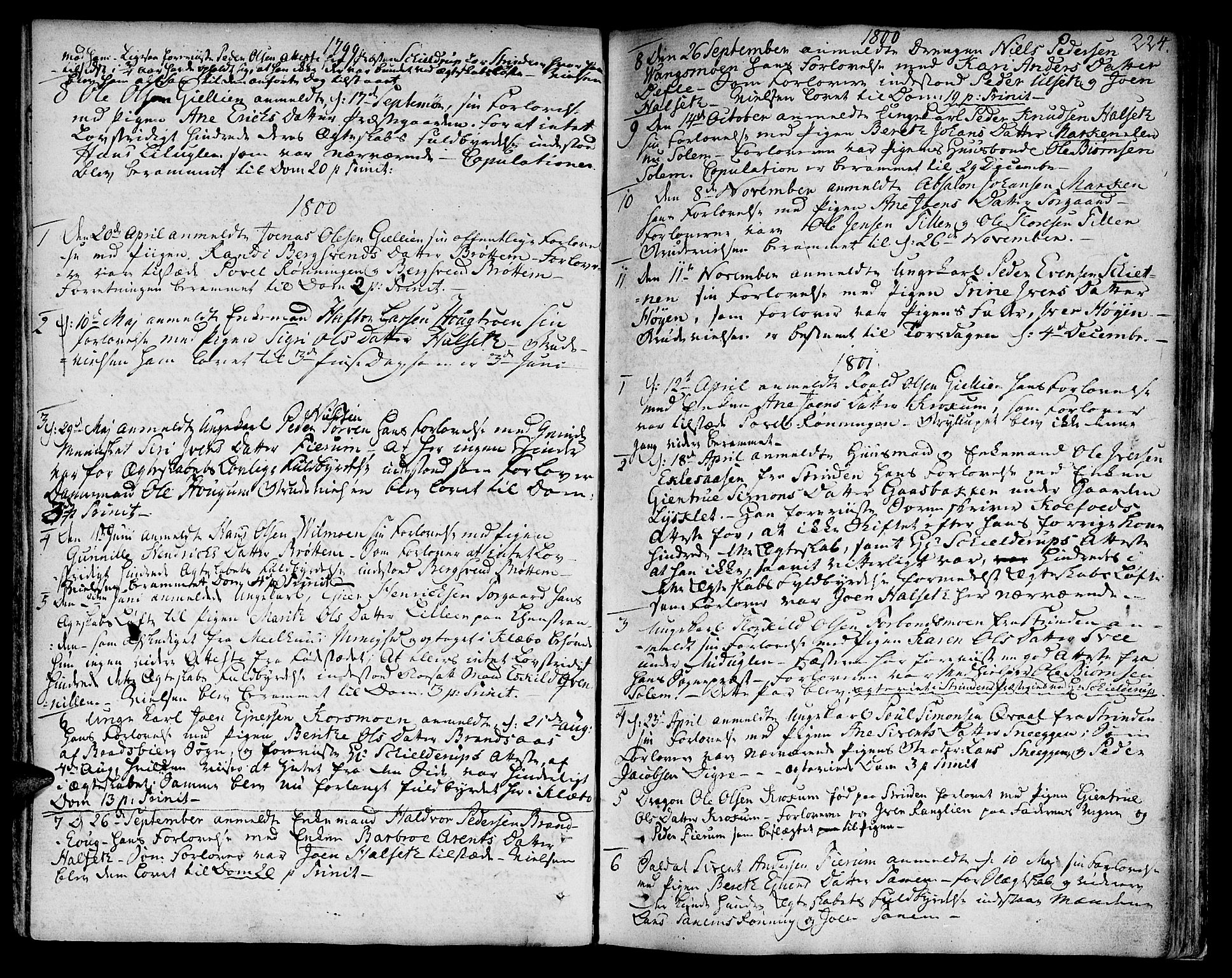 Ministerialprotokoller, klokkerbøker og fødselsregistre - Sør-Trøndelag, SAT/A-1456/618/L0438: Parish register (official) no. 618A03, 1783-1815, p. 224