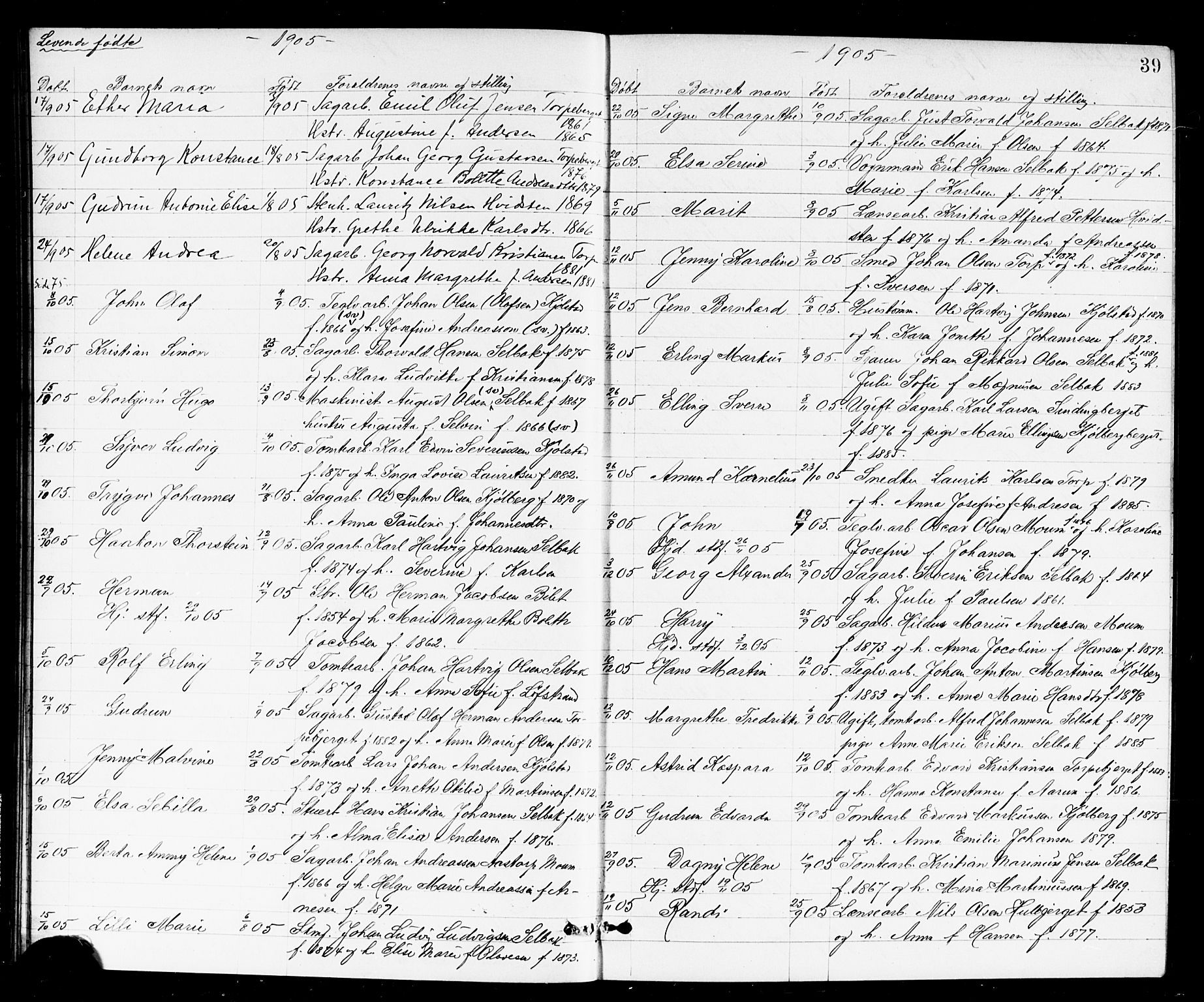 Borge prestekontor Kirkebøker, SAO/A-10903/G/Ga/L0002: Parish register (copy) no. I 2, 1875-1923, p. 39
