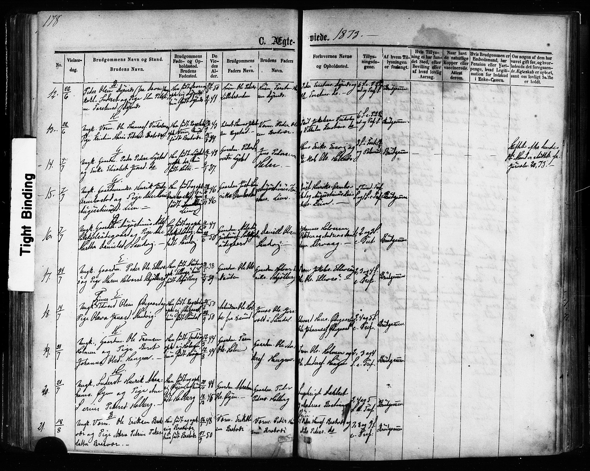 Ministerialprotokoller, klokkerbøker og fødselsregistre - Møre og Romsdal, AV/SAT-A-1454/581/L0938: Parish register (official) no. 581A06, 1873-1879, p. 178