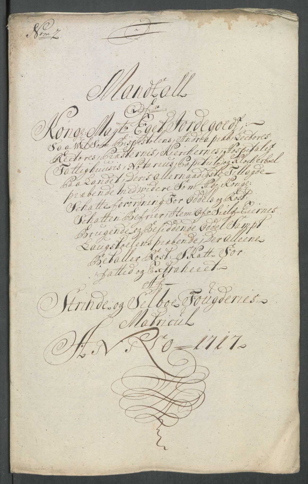 Rentekammeret inntil 1814, Reviderte regnskaper, Fogderegnskap, AV/RA-EA-4092/R61/L4116: Fogderegnskap Strinda og Selbu, 1717-1718, p. 62