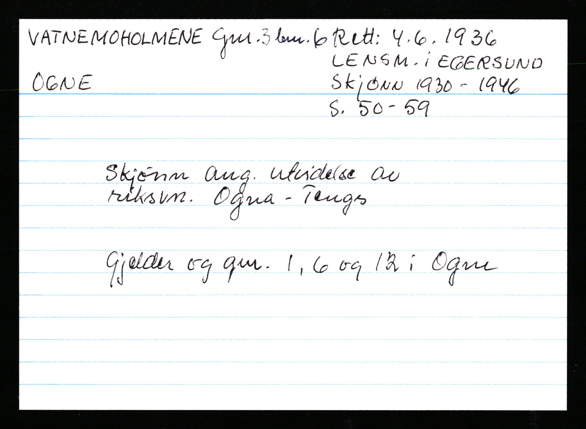 Statsarkivet i Stavanger, AV/SAST-A-101971/03/Y/Ym/L0065: Åstedskort sortert etter gårdsnavn: Vatland - Vervig, 1600-1950, p. 166