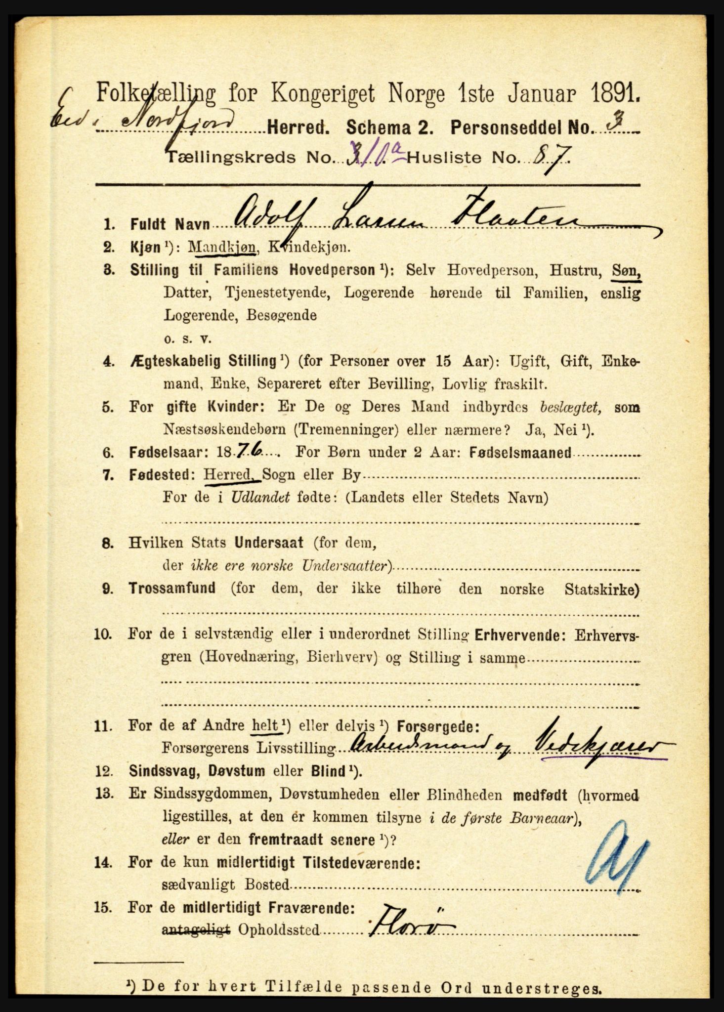 RA, 1891 census for 1443 Eid, 1891, p. 3294