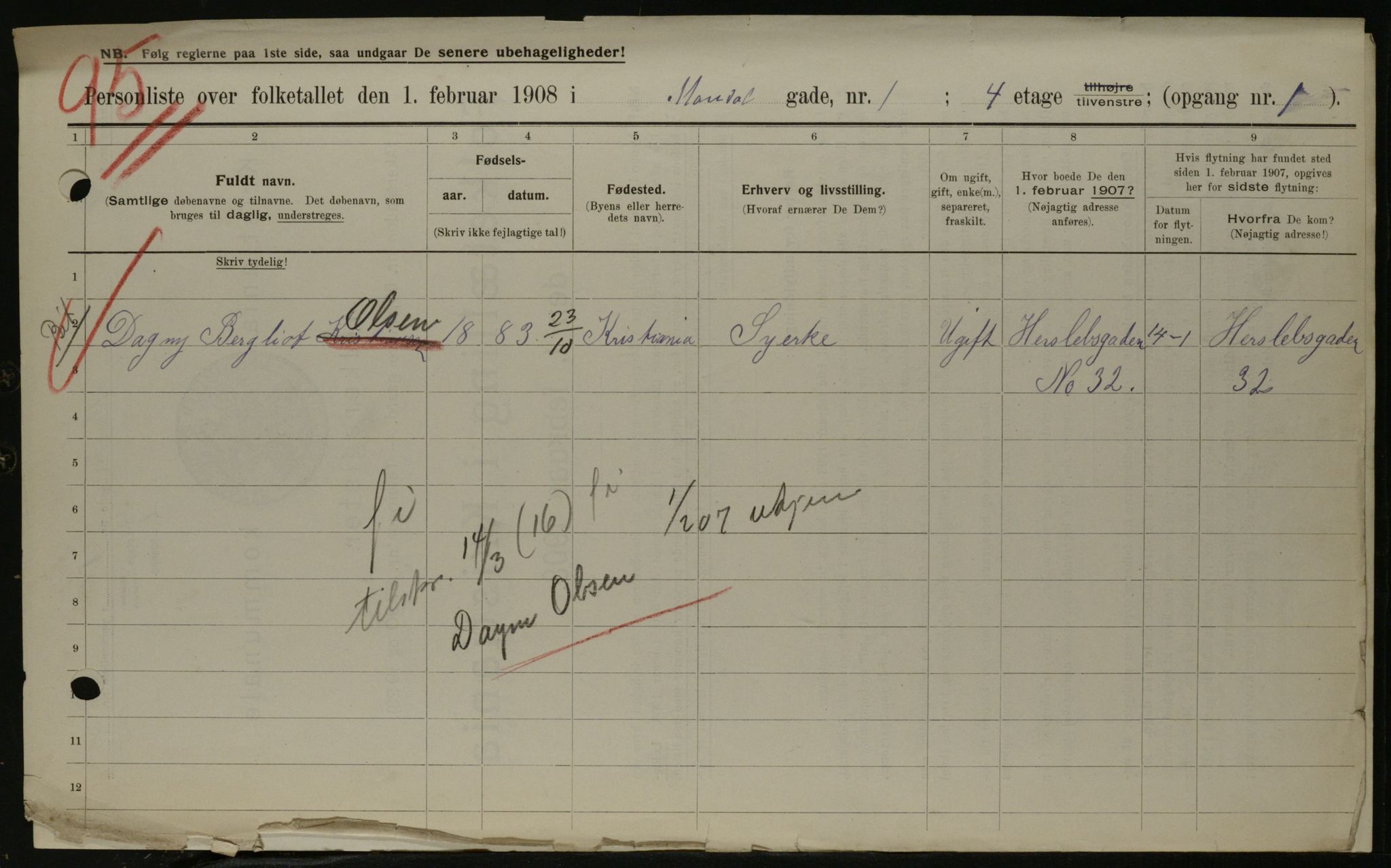 OBA, Municipal Census 1908 for Kristiania, 1908, p. 53828