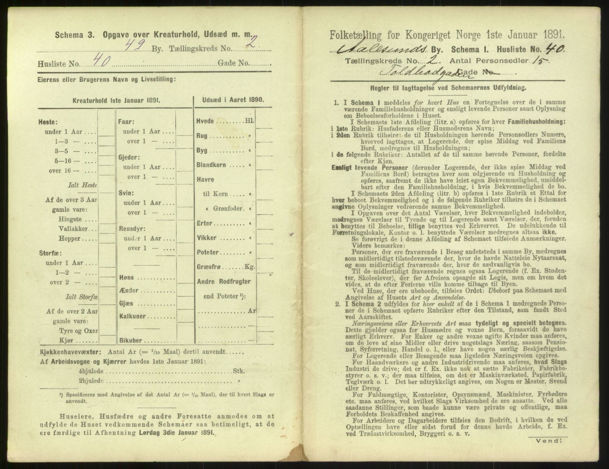 RA, 1891 census for 1501 Ålesund, 1891, p. 200