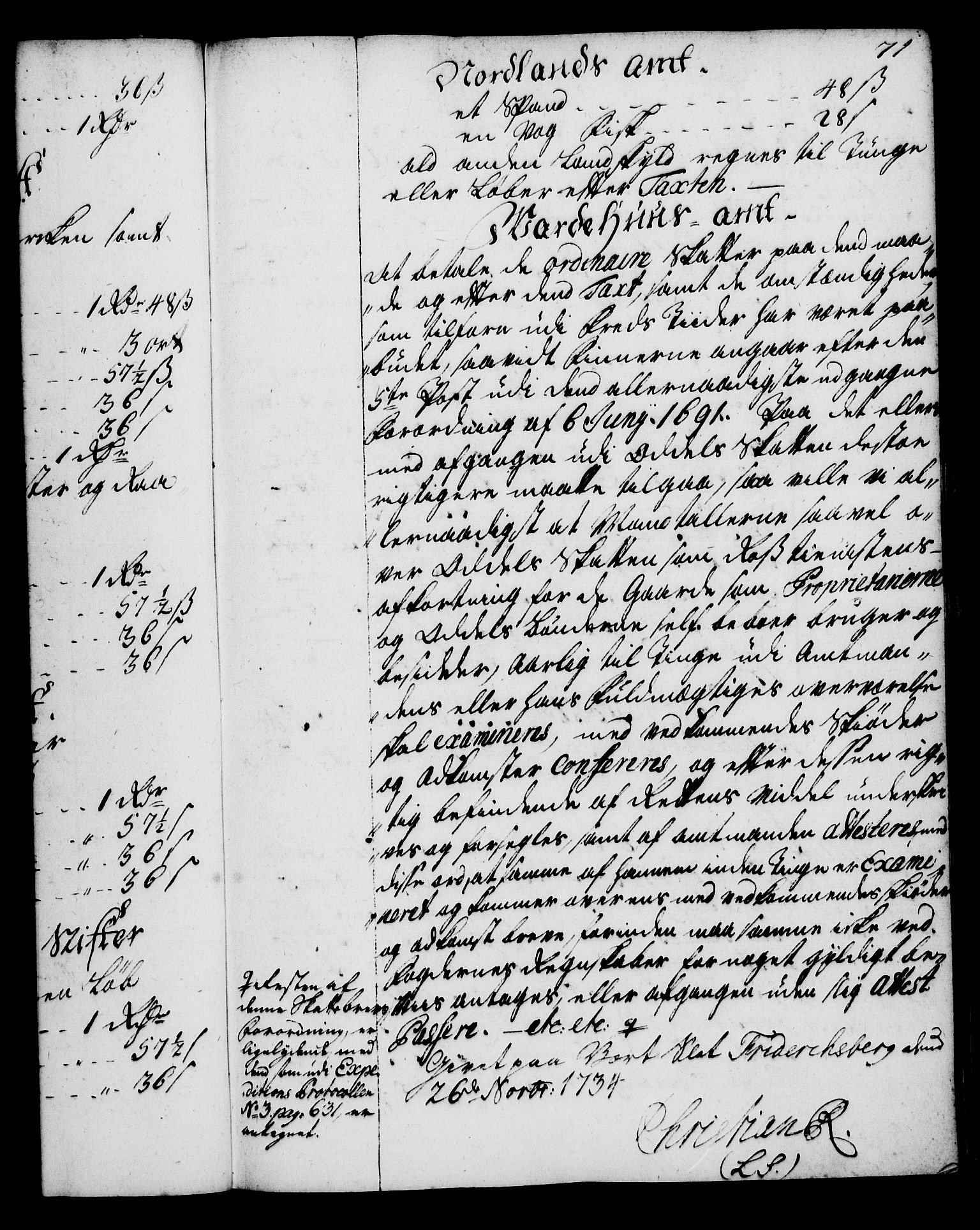 Rentekammeret, Kammerkanselliet, RA/EA-3111/G/Gg/Gga/L0004: Norsk ekspedisjonsprotokoll med register (merket RK 53.4), 1734-1741, p. 71