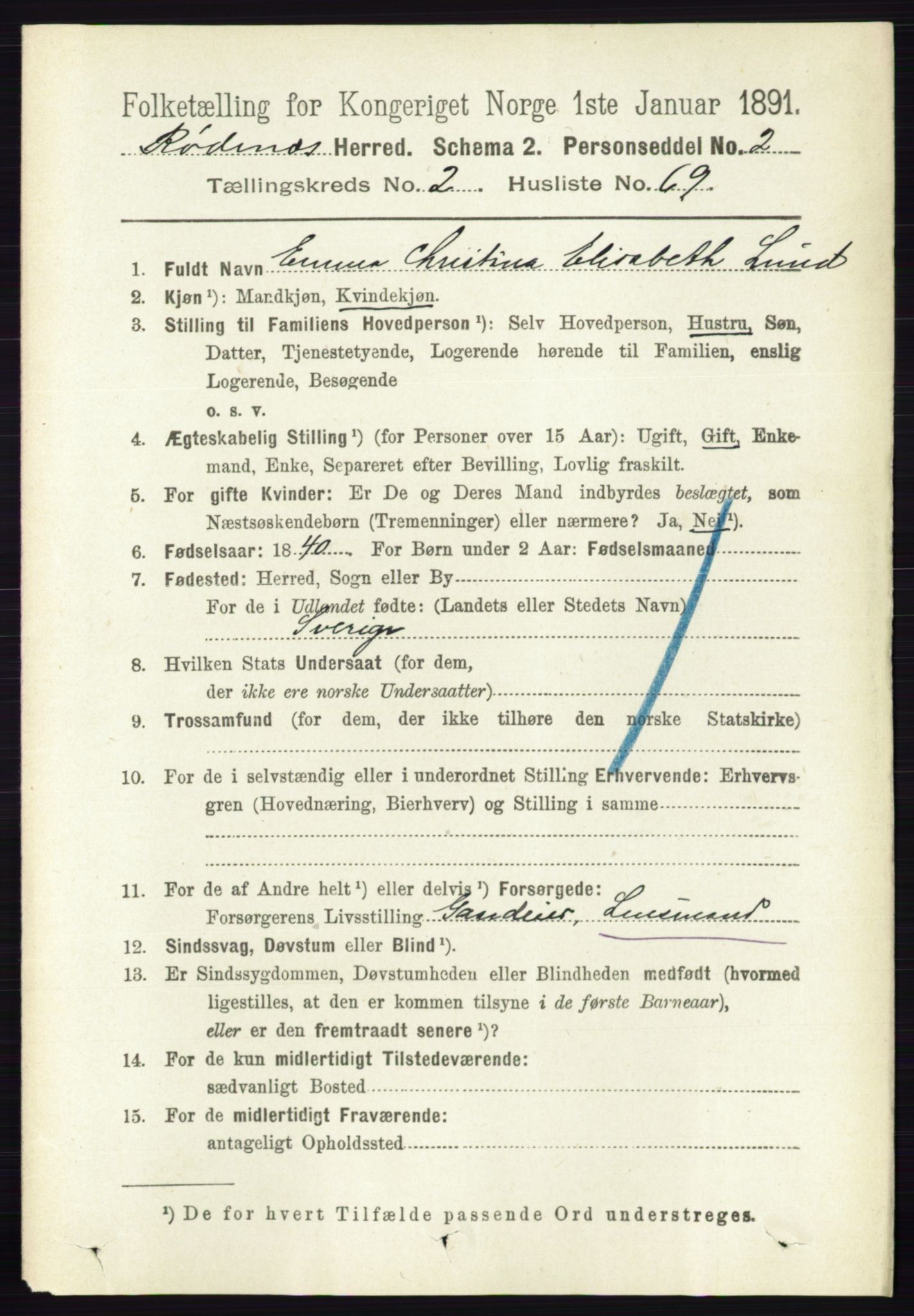 RA, 1891 census for 0120 Rødenes, 1891, p. 1116