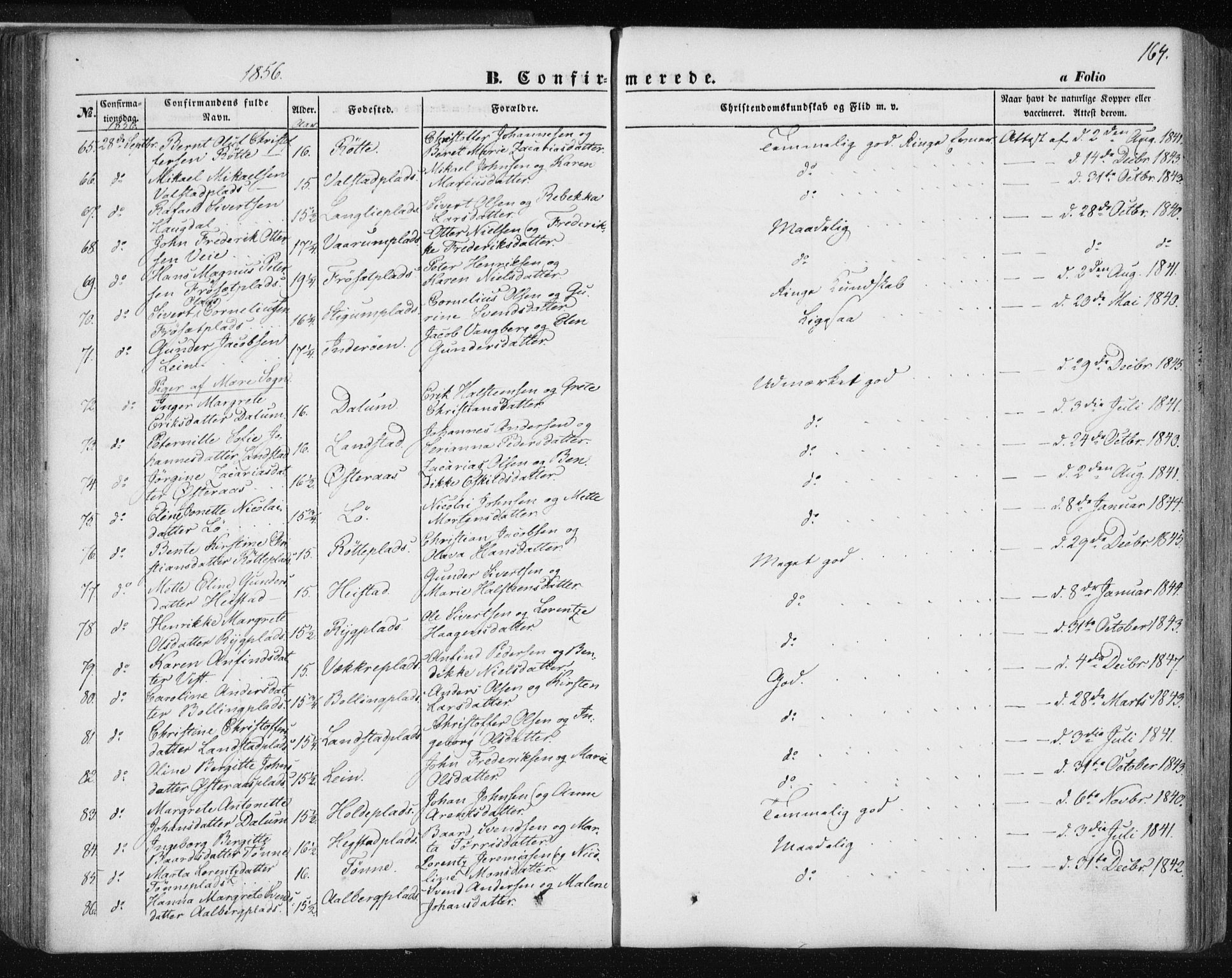 Ministerialprotokoller, klokkerbøker og fødselsregistre - Nord-Trøndelag, SAT/A-1458/735/L0342: Parish register (official) no. 735A07 /1, 1849-1862, p. 164