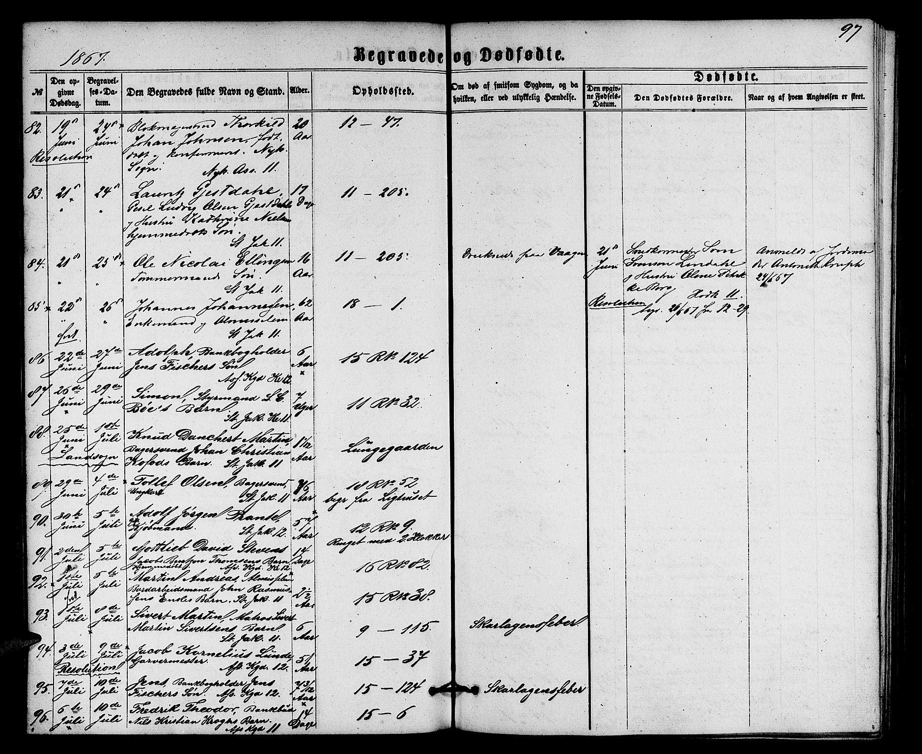 Domkirken sokneprestembete, AV/SAB-A-74801/H/Hab/L0039: Parish register (copy) no. E 3, 1860-1868, p. 97