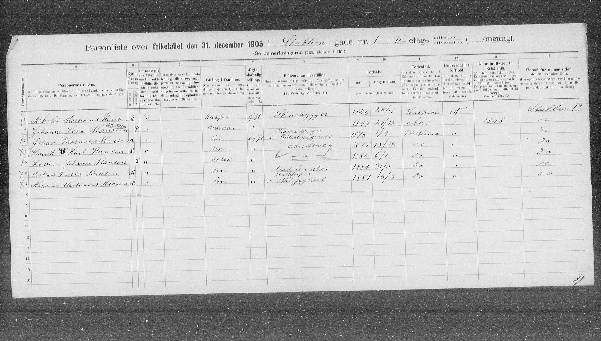 OBA, Municipal Census 1905 for Kristiania, 1905, p. 54667