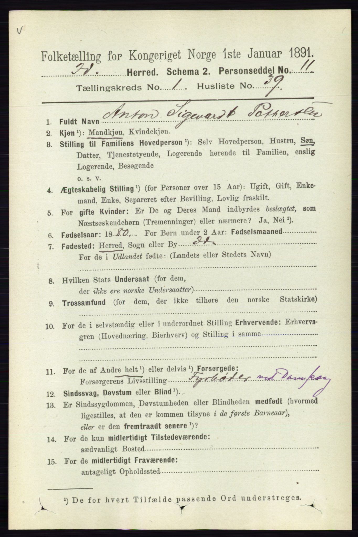 RA, 1891 census for 0117 Idd, 1891, p. 587