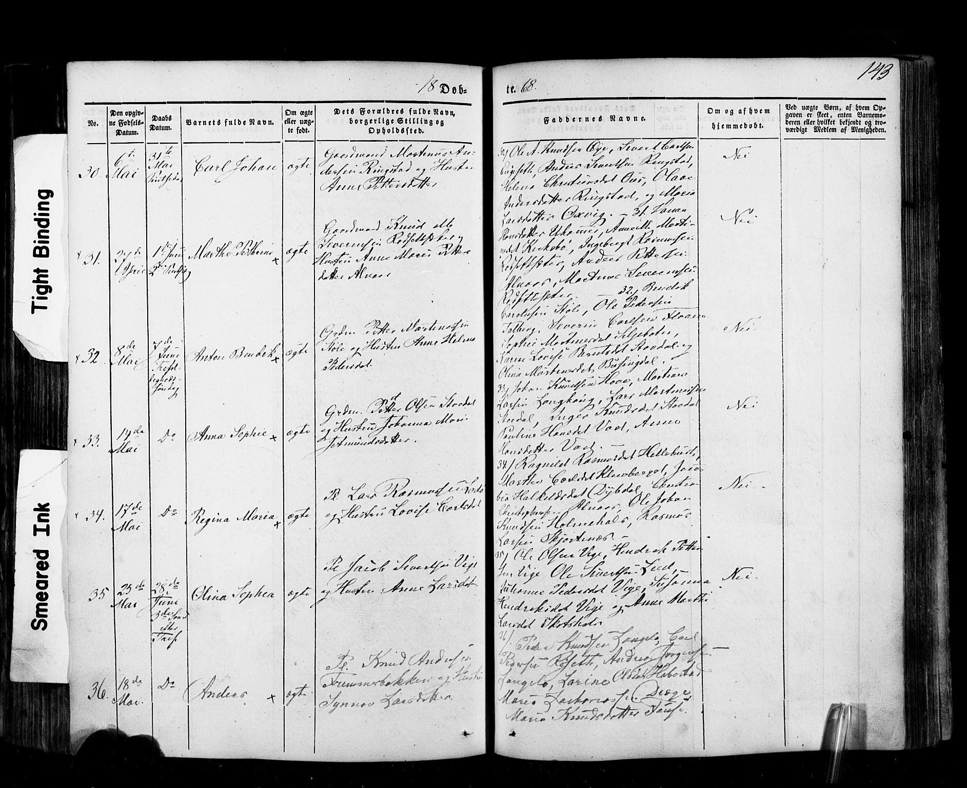 Ministerialprotokoller, klokkerbøker og fødselsregistre - Møre og Romsdal, AV/SAT-A-1454/520/L0275: Parish register (official) no. 520A05, 1844-1881, p. 143