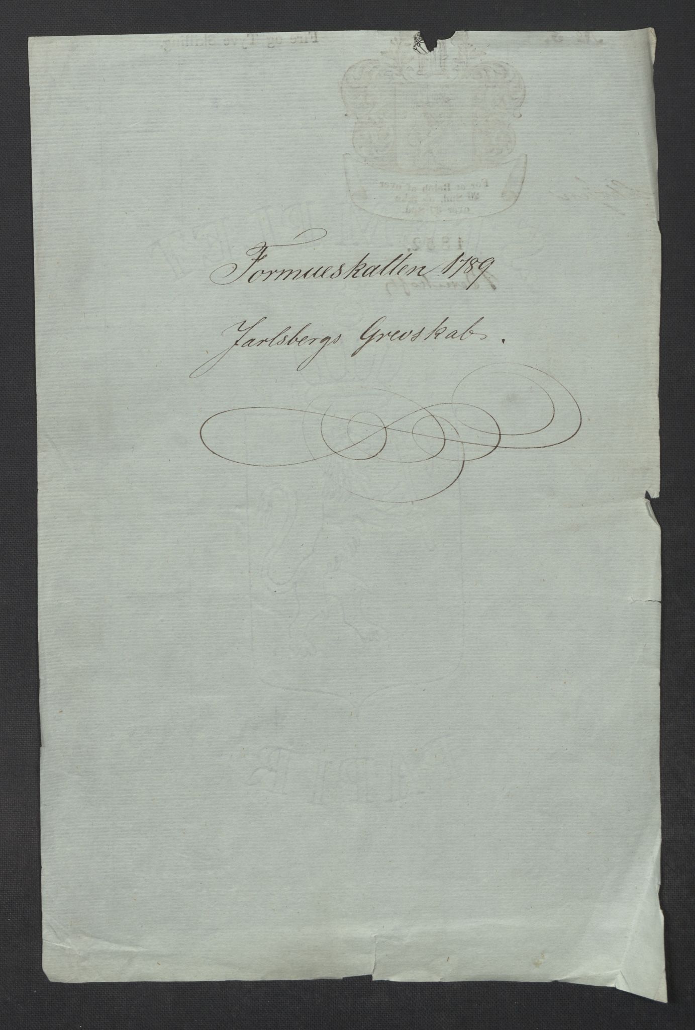 Rentekammeret inntil 1814, Reviderte regnskaper, Mindre regnskaper, RA/EA-4068/Rf/Rfe/L0017: Inderøy fogderi, Jarlsberg grevskap, 1789, p. 234
