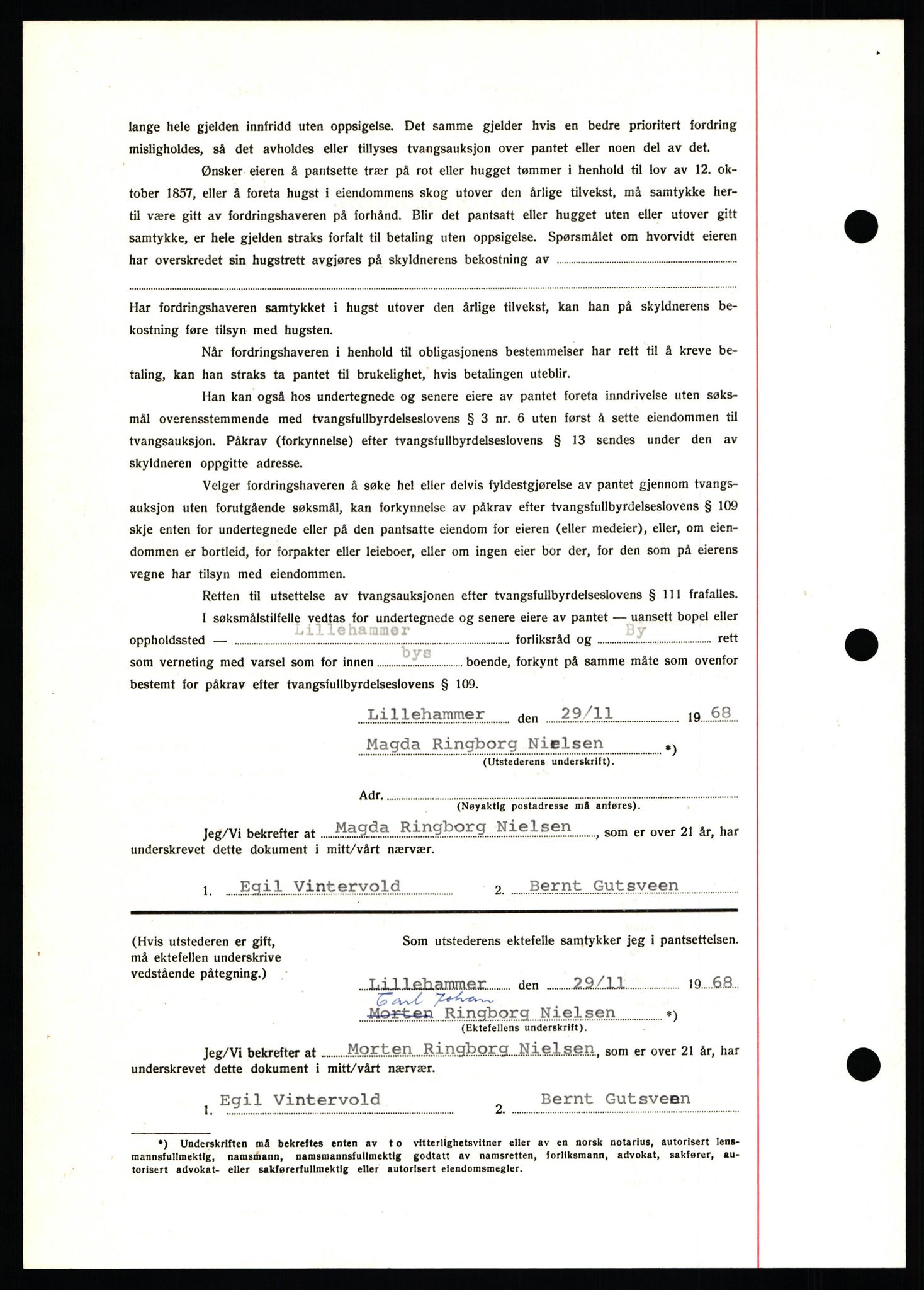 Nord-Hedmark sorenskriveri, AV/SAH-TING-012/H/Hb/Hbf/L0077: Mortgage book no. B77, 1968-1969, Diary no: : 6375/1968