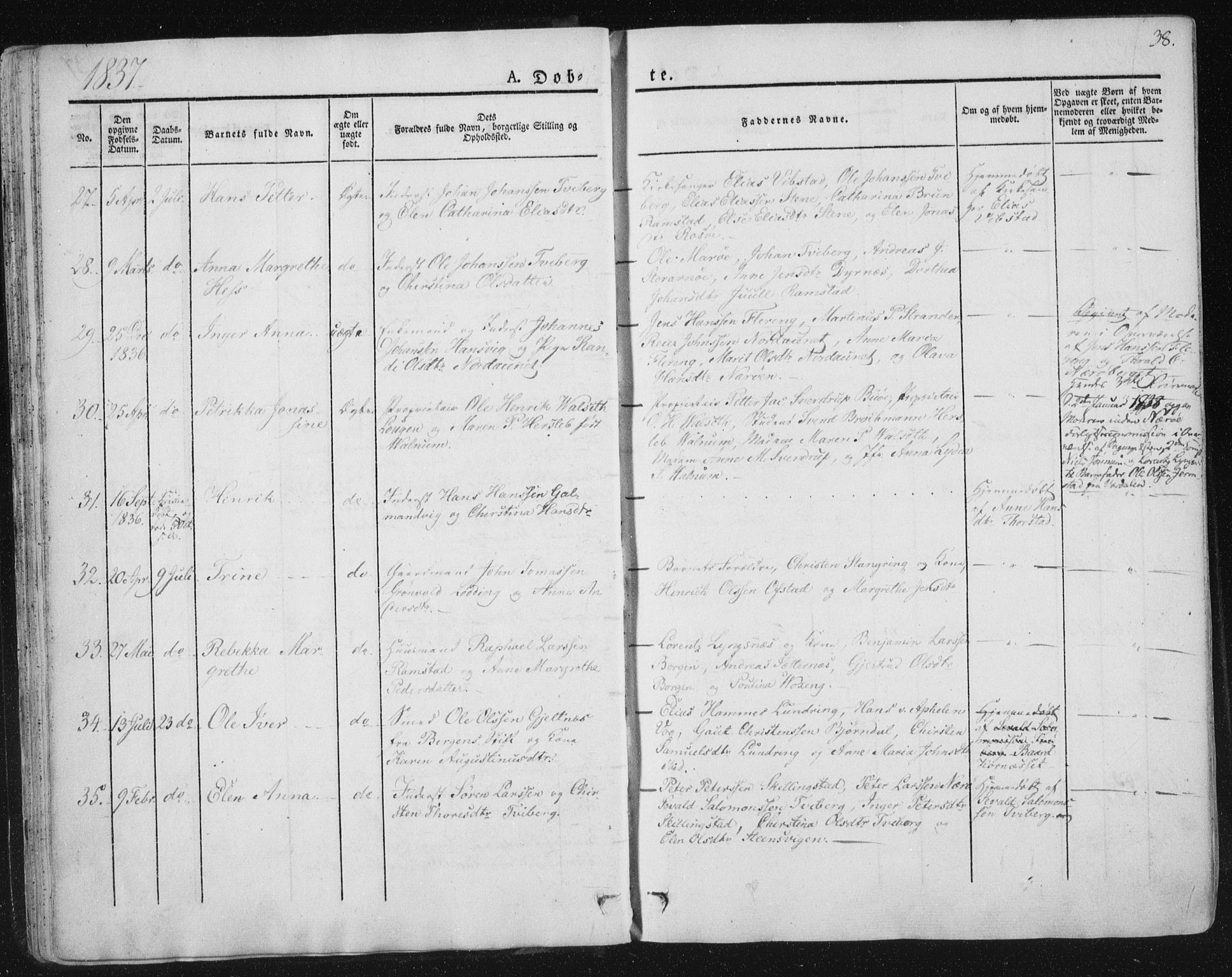 Ministerialprotokoller, klokkerbøker og fødselsregistre - Nord-Trøndelag, AV/SAT-A-1458/784/L0669: Parish register (official) no. 784A04, 1829-1859, p. 38