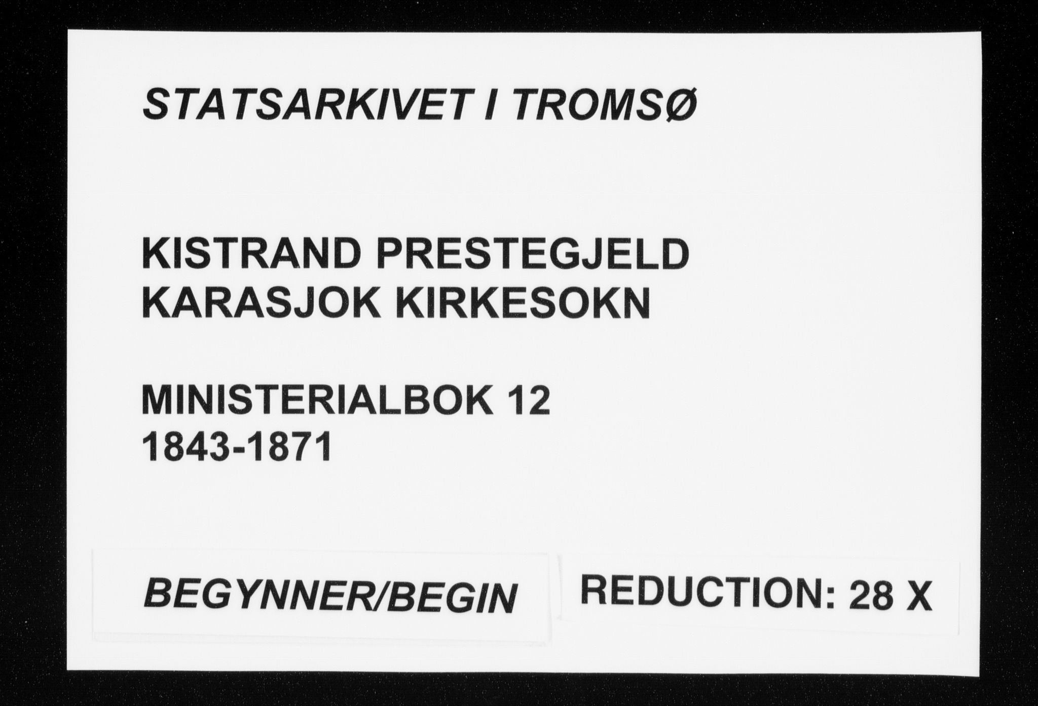 Kistrand/Porsanger sokneprestembete, SATØ/S-1351/H/Ha/L0012.kirke: Parish register (official) no. 12, 1843-1871