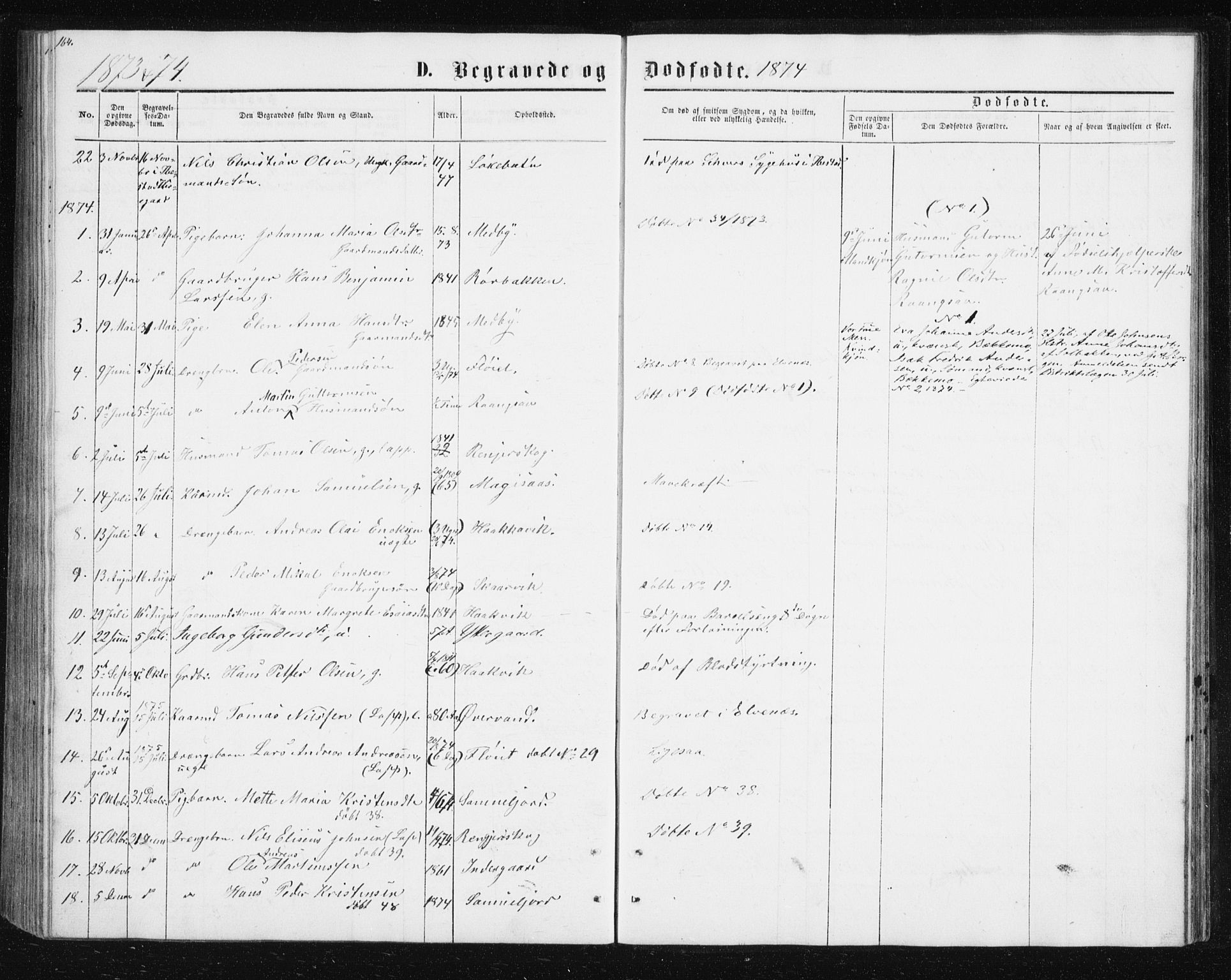 Ibestad sokneprestembete, AV/SATØ-S-0077/H/Ha/Hab/L0013klokker: Parish register (copy) no. 13, 1865-1879, p. 164