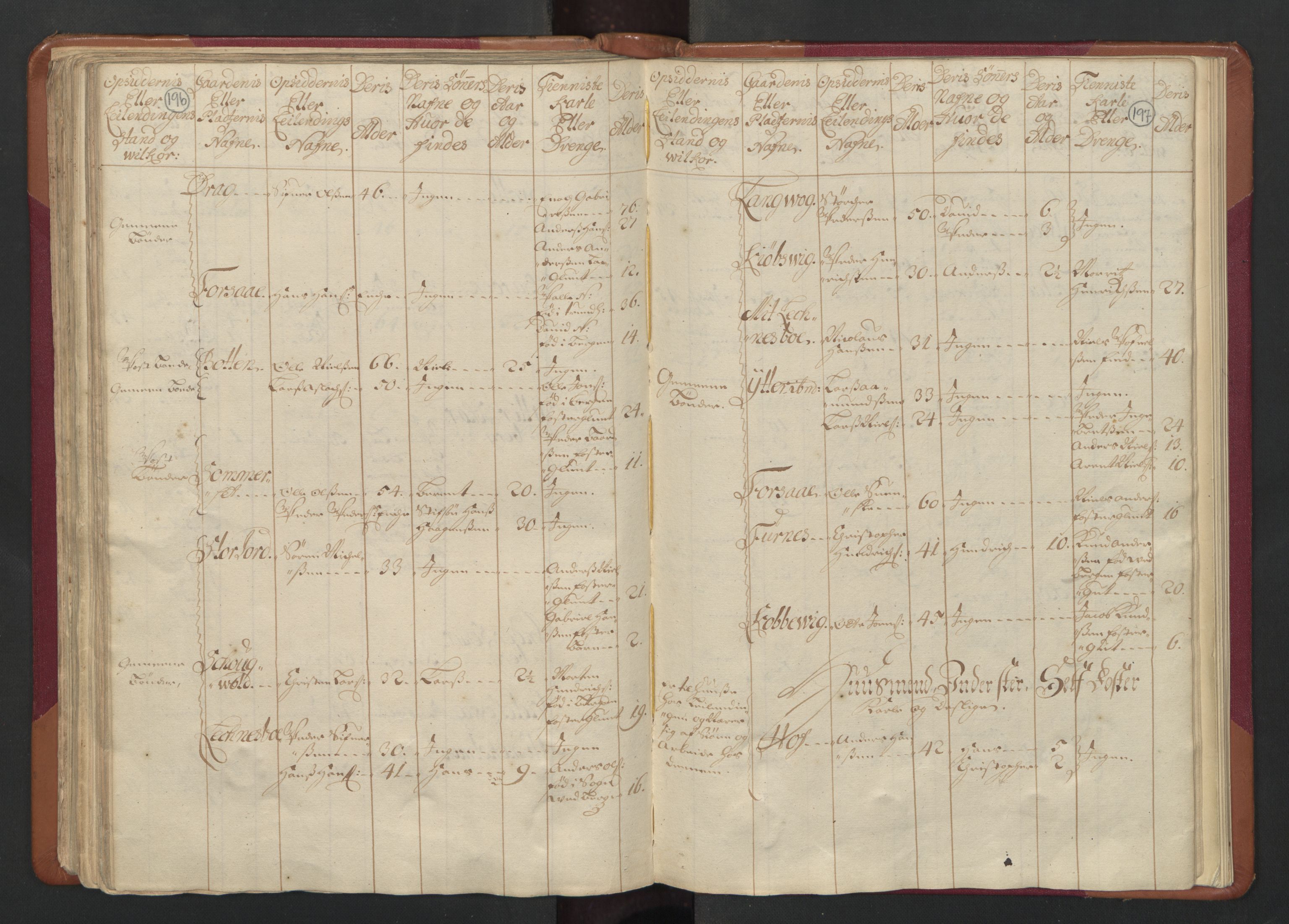 RA, Census (manntall) 1701, no. 17: Salten fogderi, 1701, p. 196-197