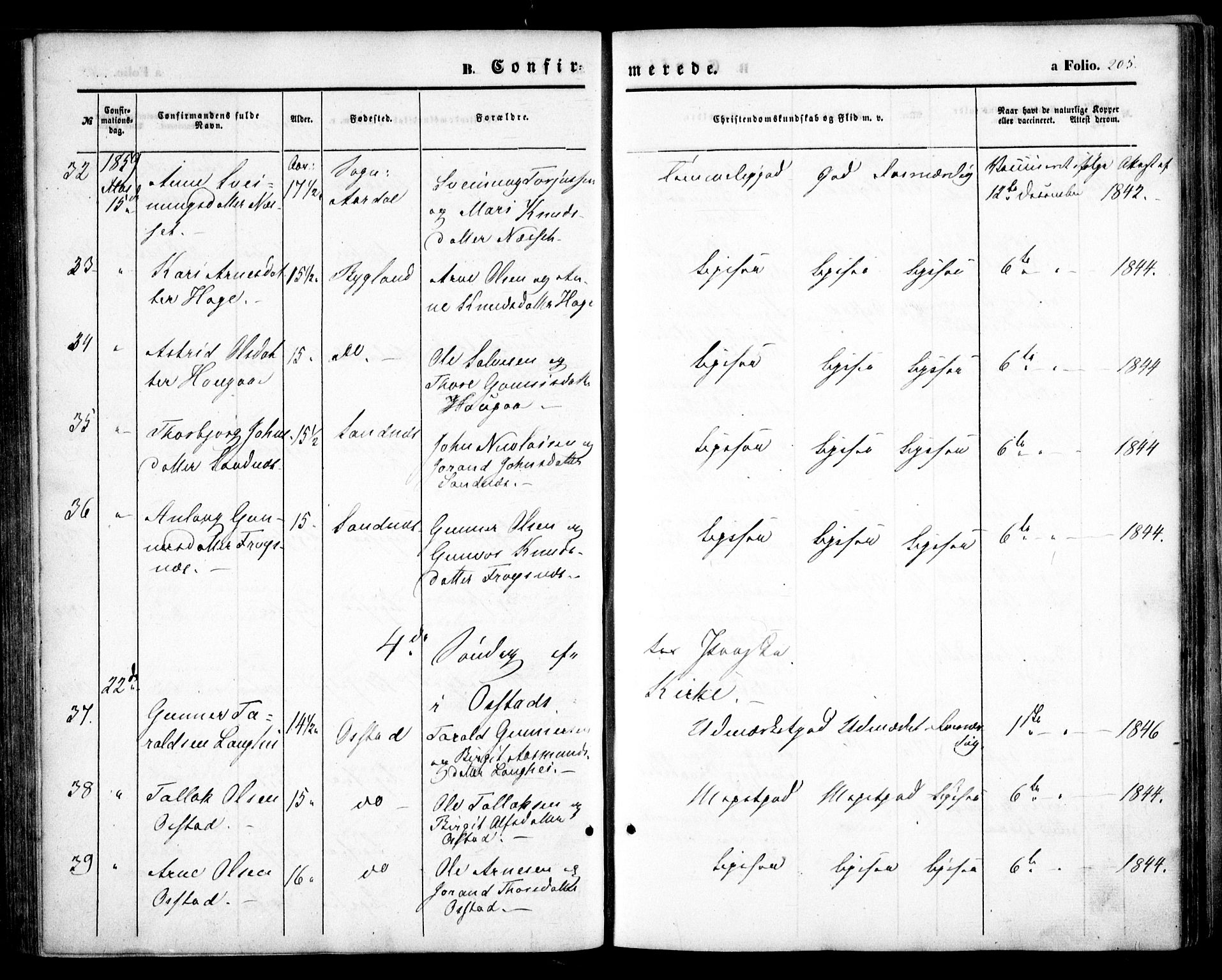 Bygland sokneprestkontor, AV/SAK-1111-0006/F/Fa/Fab/L0005: Parish register (official) no. A 5, 1859-1873, p. 205