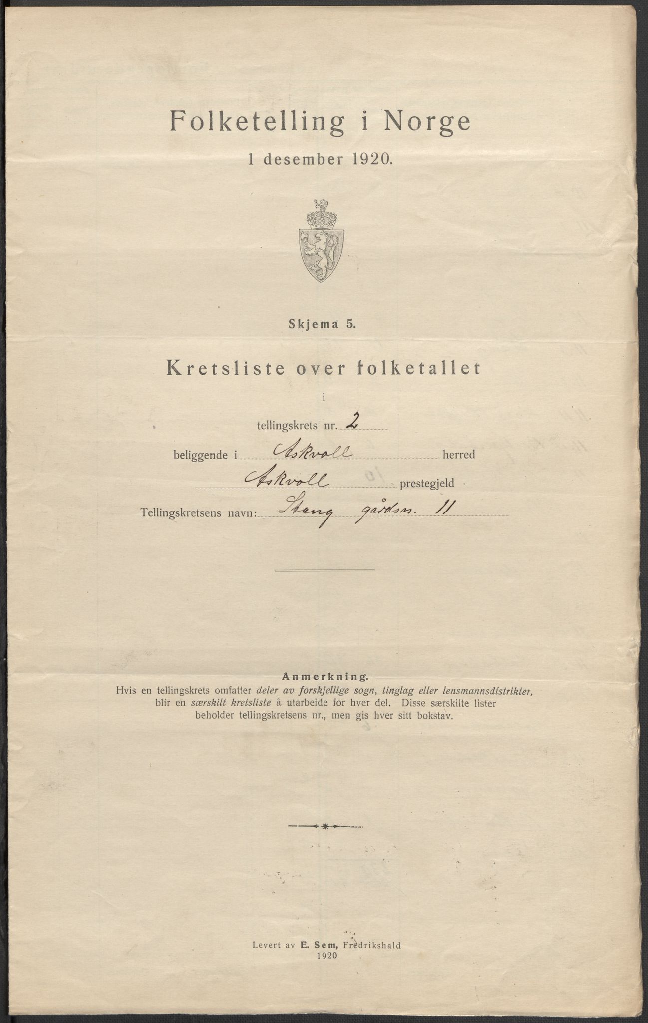 SAB, 1920 census for Askvoll, 1920, p. 8