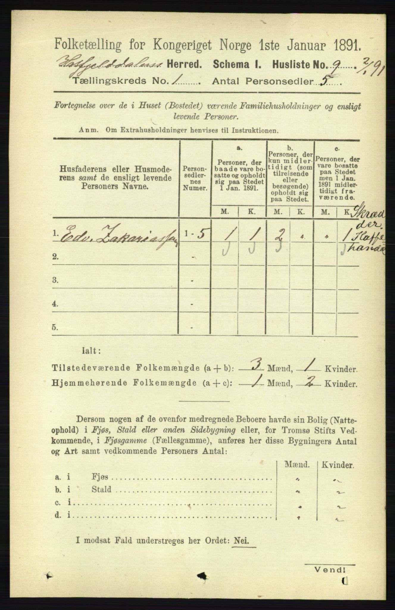 RA, 1891 census for 1826 Hattfjelldal, 1891, p. 26