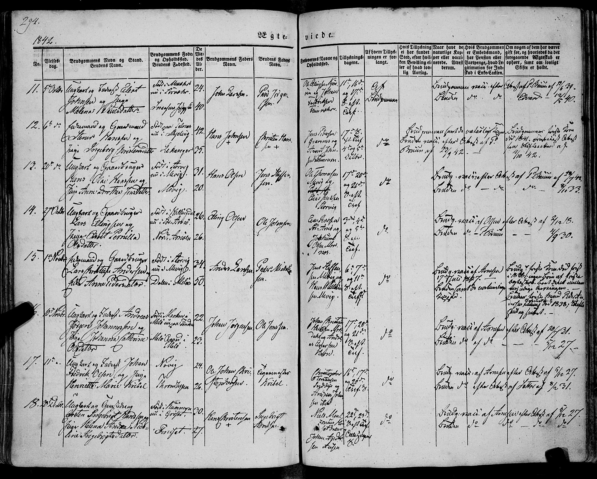 Ministerialprotokoller, klokkerbøker og fødselsregistre - Nordland, AV/SAT-A-1459/805/L0097: Parish register (official) no. 805A04, 1837-1861, p. 294