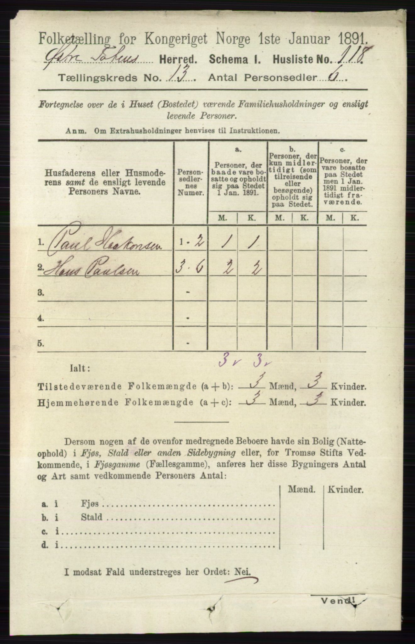 RA, 1891 census for 0528 Østre Toten, 1891, p. 8458