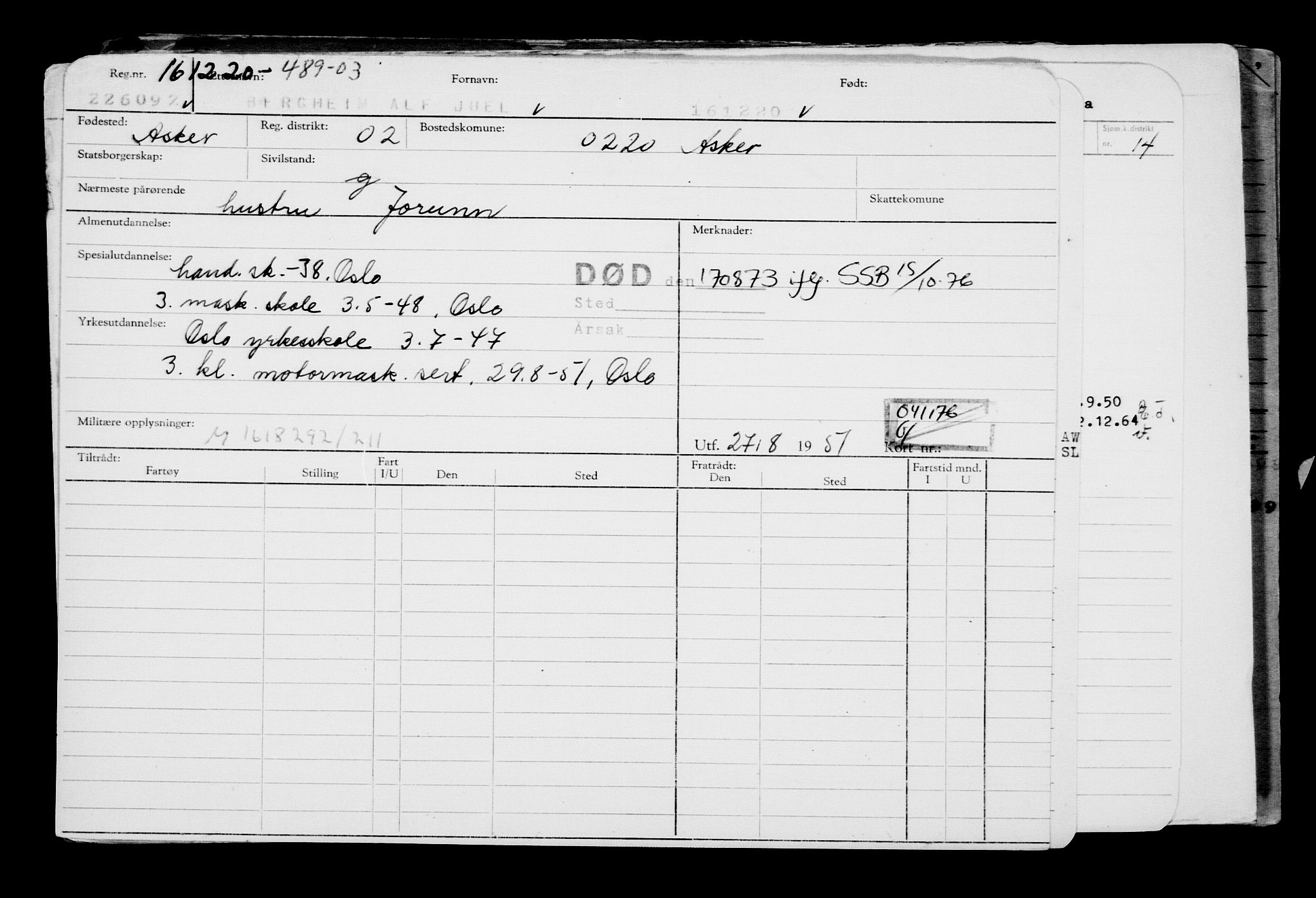 Direktoratet for sjømenn, AV/RA-S-3545/G/Gb/L0188: Hovedkort, 1920, p. 360