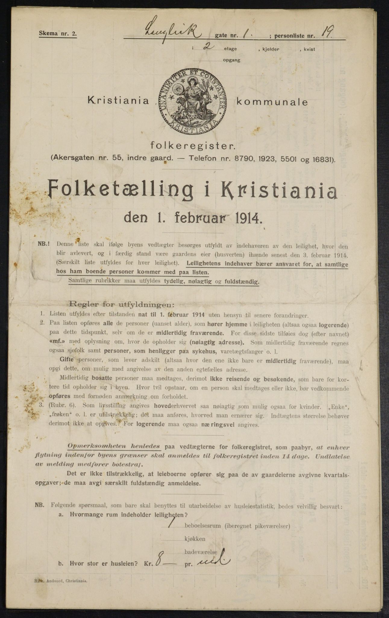 OBA, Municipal Census 1914 for Kristiania, 1914, p. 56838