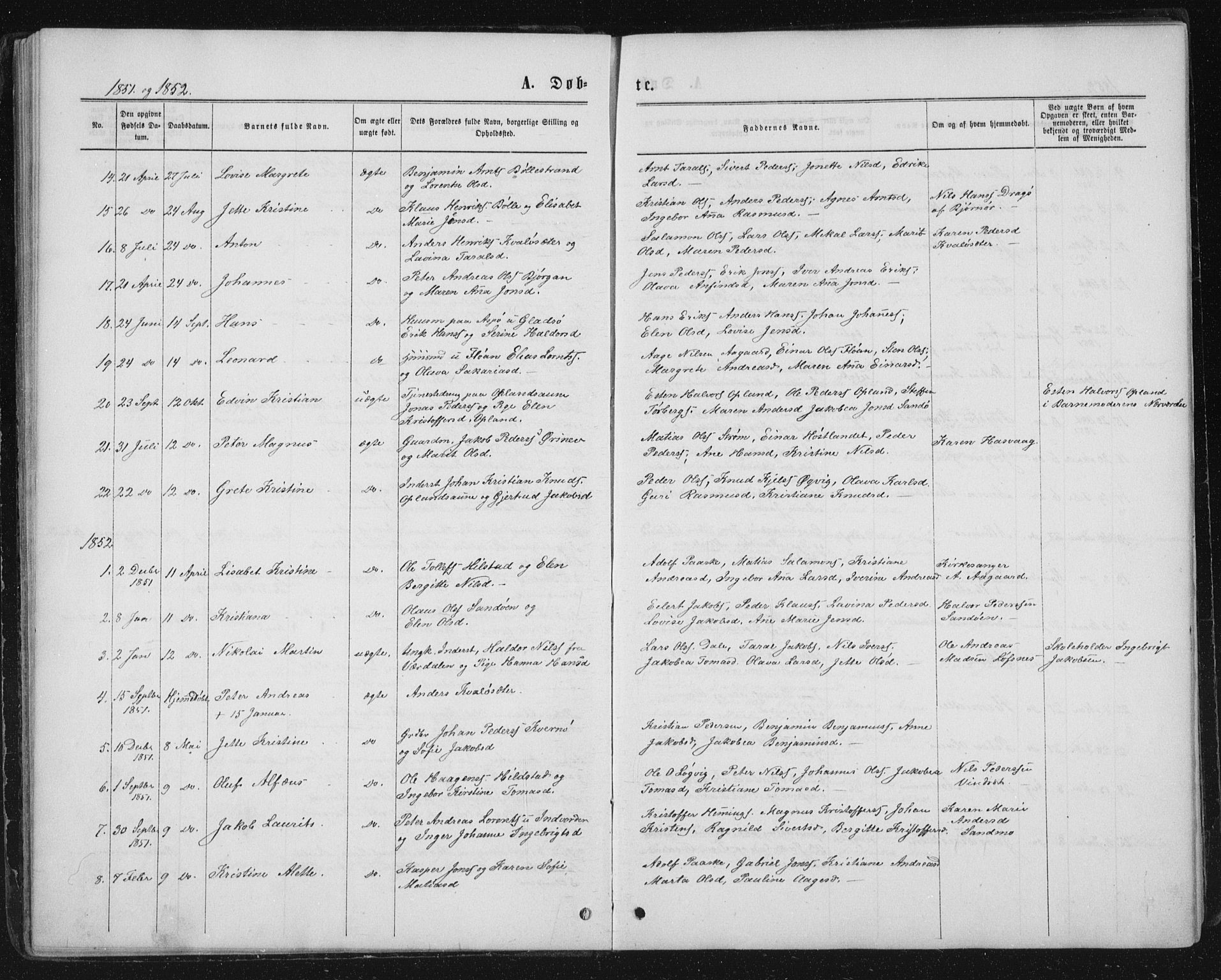 Ministerialprotokoller, klokkerbøker og fødselsregistre - Nord-Trøndelag, AV/SAT-A-1458/771/L0595: Parish register (official) no. 771A02, 1840-1869