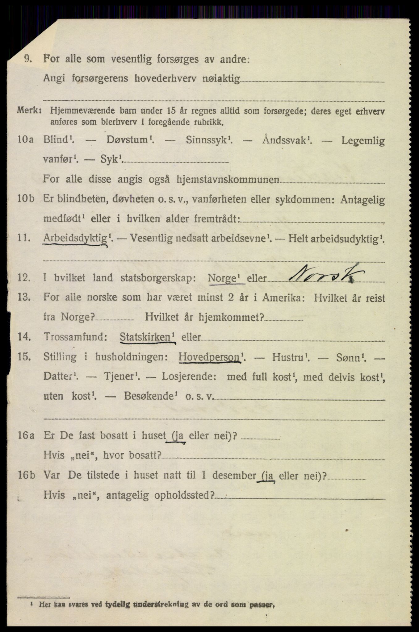 SAH, 1920 census for Snertingdal, 1920, p. 2598