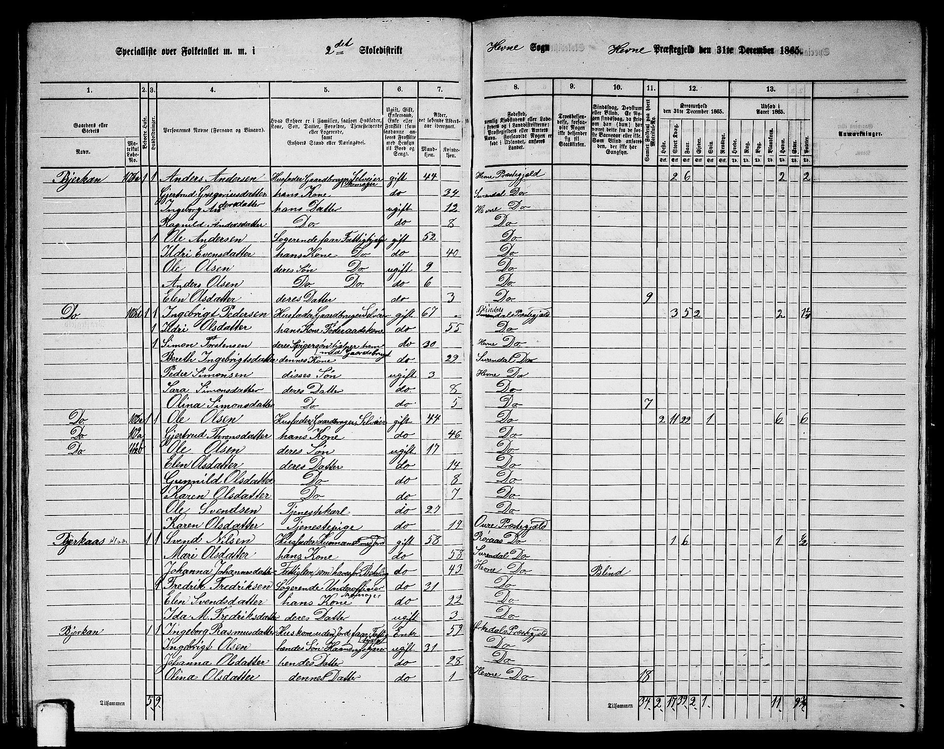 RA, 1865 census for Hemne, 1865, p. 48