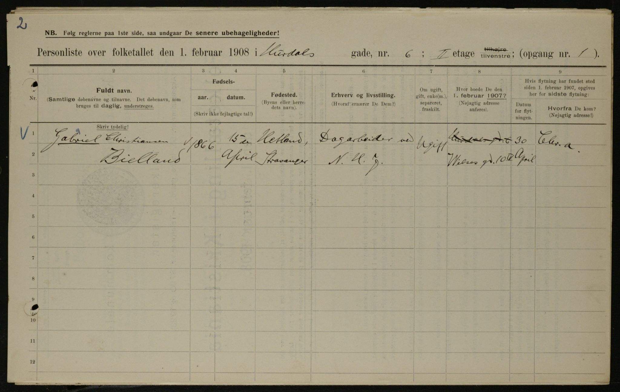 OBA, Municipal Census 1908 for Kristiania, 1908, p. 37982