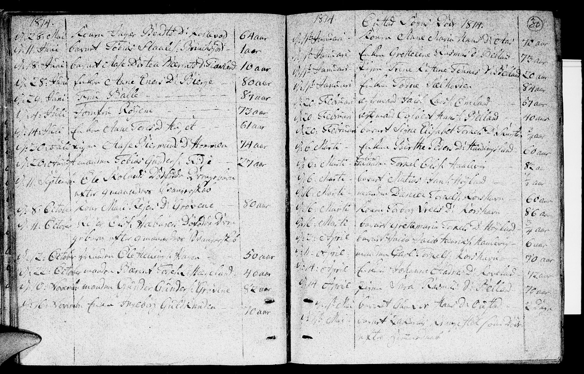 Lyngdal sokneprestkontor, AV/SAK-1111-0029/F/Fa/Fac/L0005: Parish register (official) no. A 5, 1804-1815, p. 30