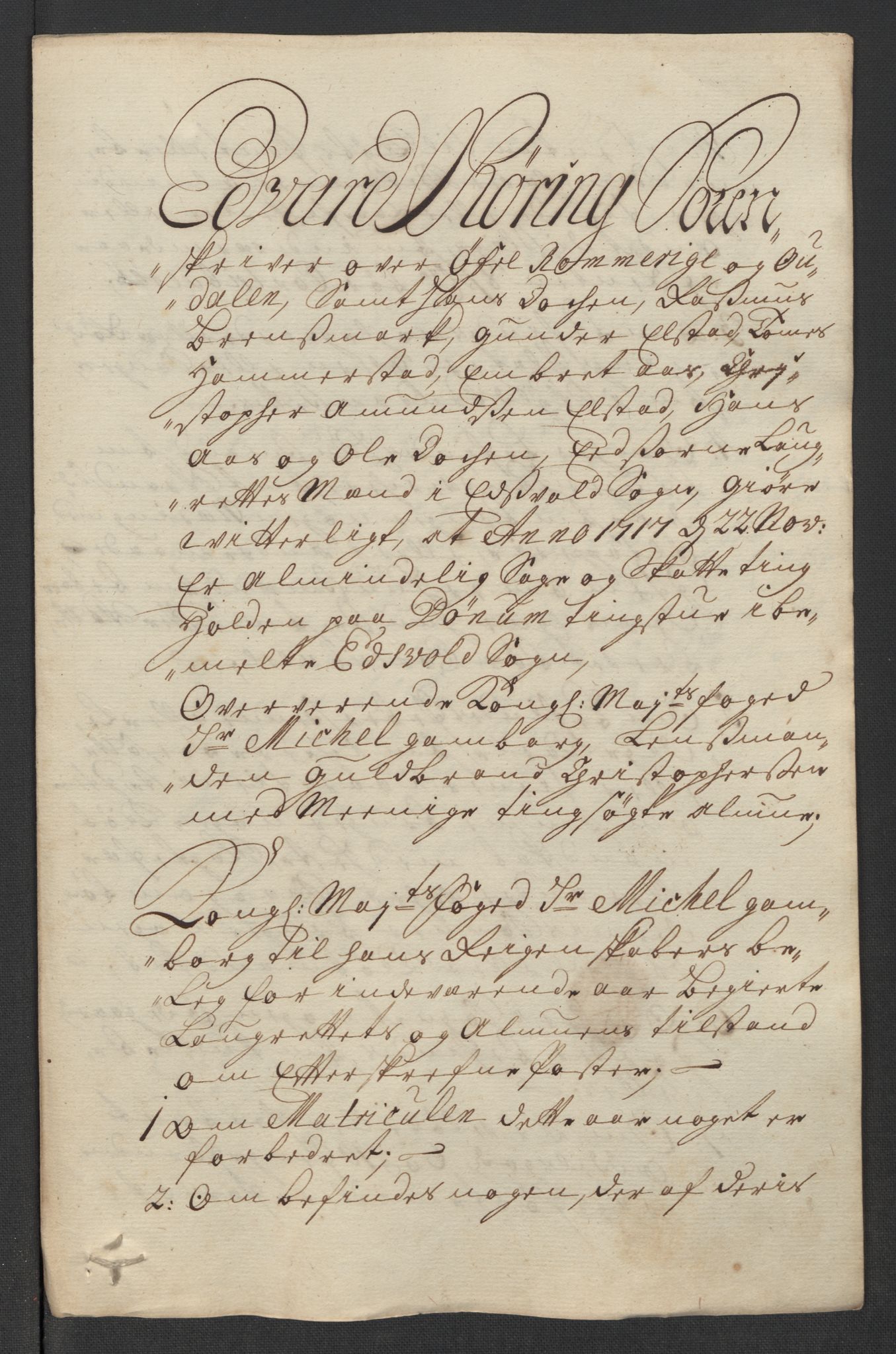 Rentekammeret inntil 1814, Reviderte regnskaper, Fogderegnskap, AV/RA-EA-4092/R12/L0726: Fogderegnskap Øvre Romerike, 1717, p. 97