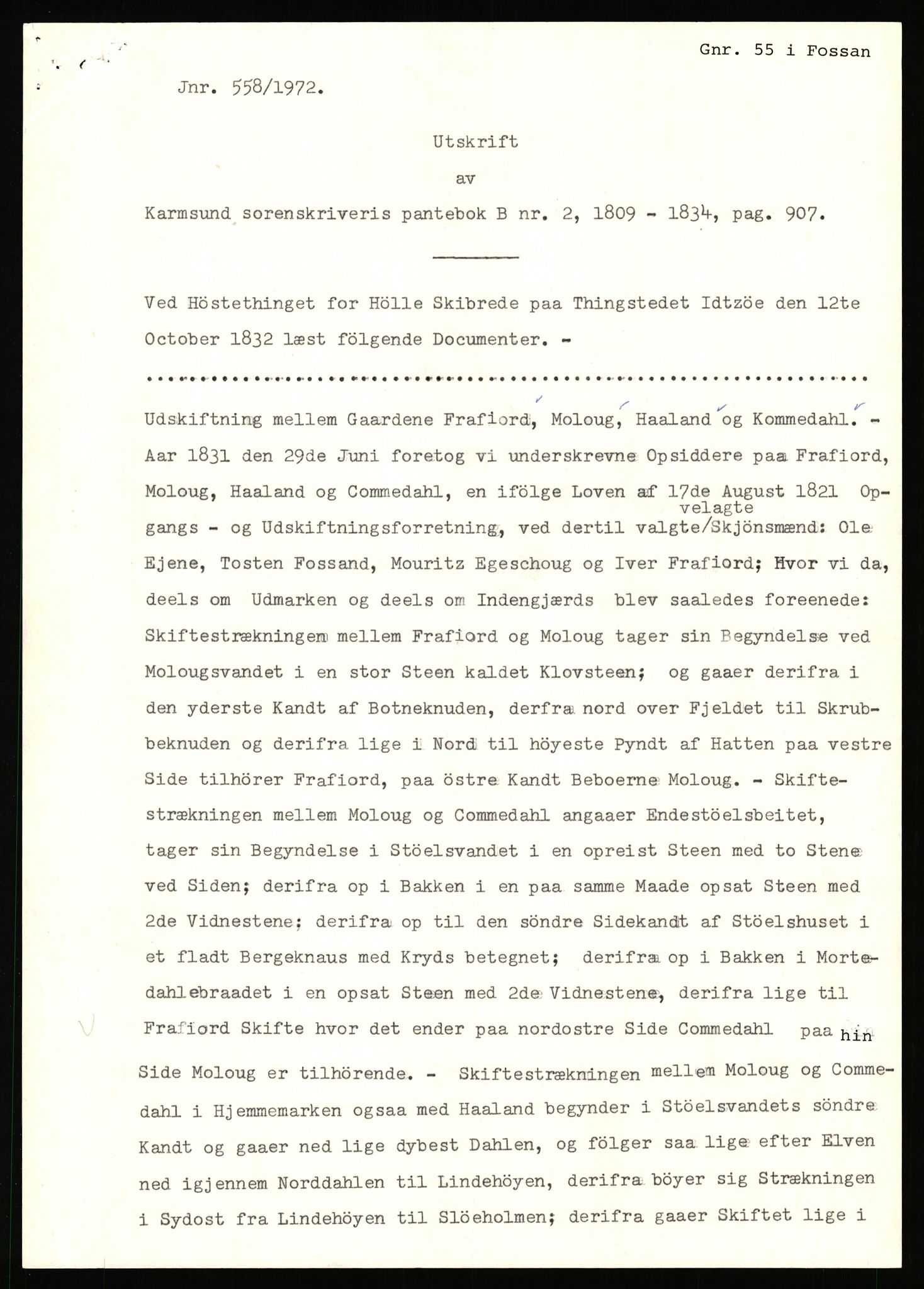 Statsarkivet i Stavanger, SAST/A-101971/03/Y/Yj/L0022: Avskrifter sortert etter gårdsnavn: Foss - Frøiland i Hetland, 1750-1930, p. 414