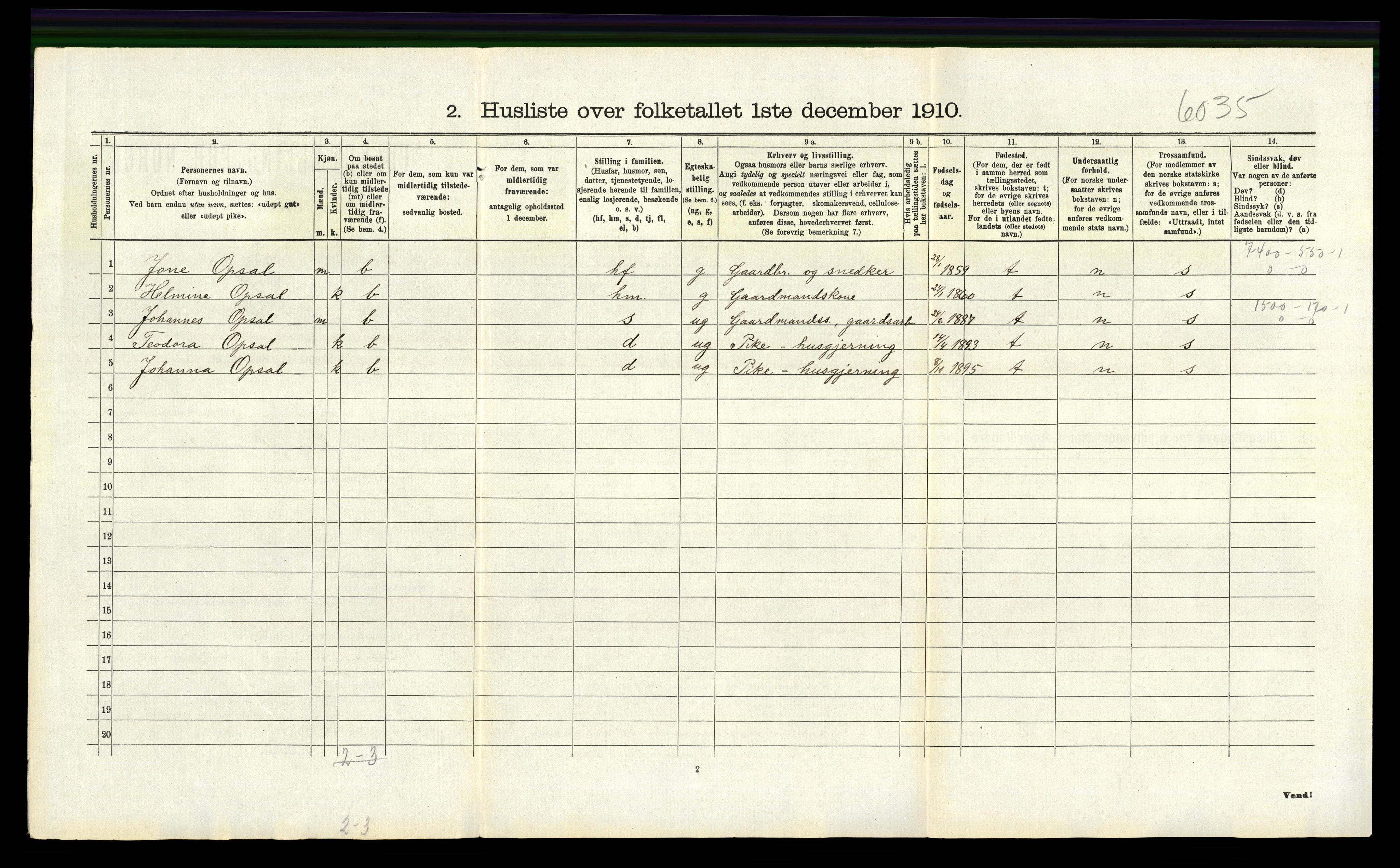 RA, 1910 census for Finnøy, 1910, p. 463