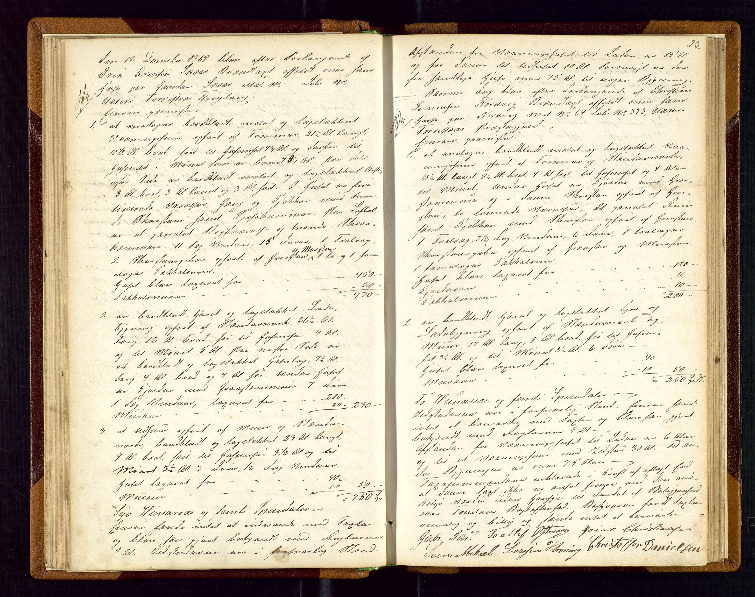 Torvestad lensmannskontor, AV/SAST-A-100307/1/Goa/L0001: "Brandtaxationsprotokol for Torvestad Thinglag", 1867-1883, p. 22b-23a