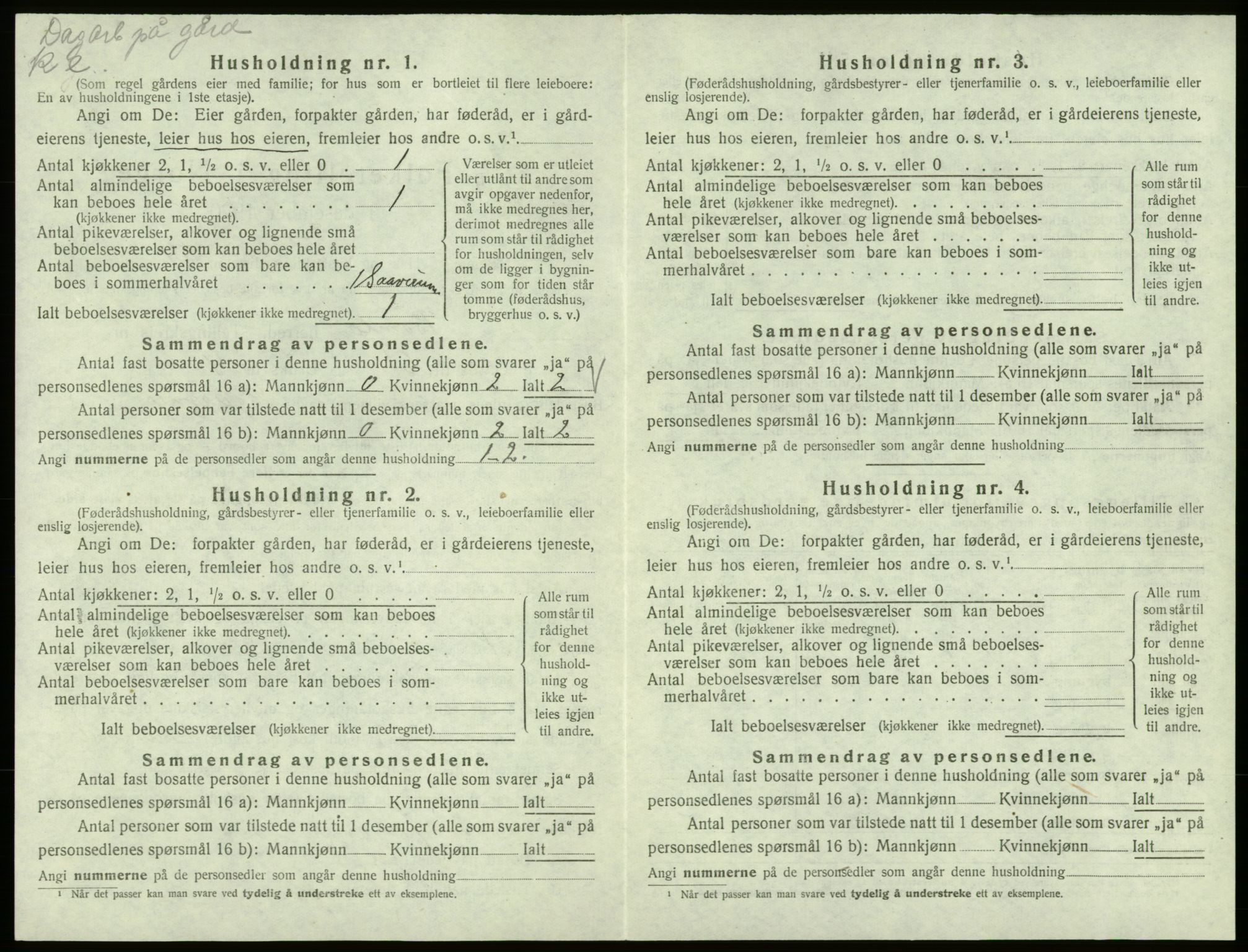 SAB, 1920 census for Bømlo, 1920, p. 425