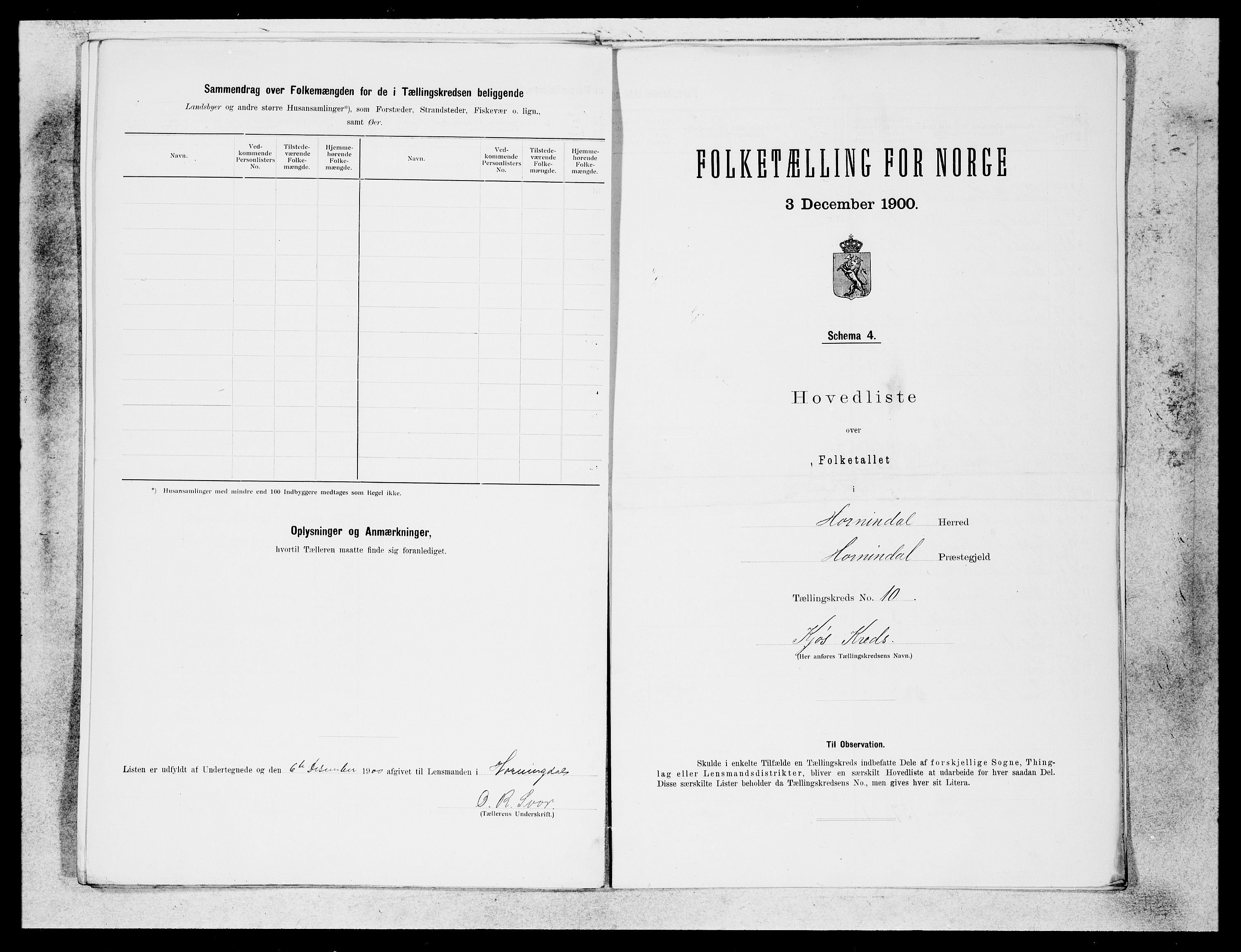 SAB, 1900 census for Hornindal, 1900, p. 19