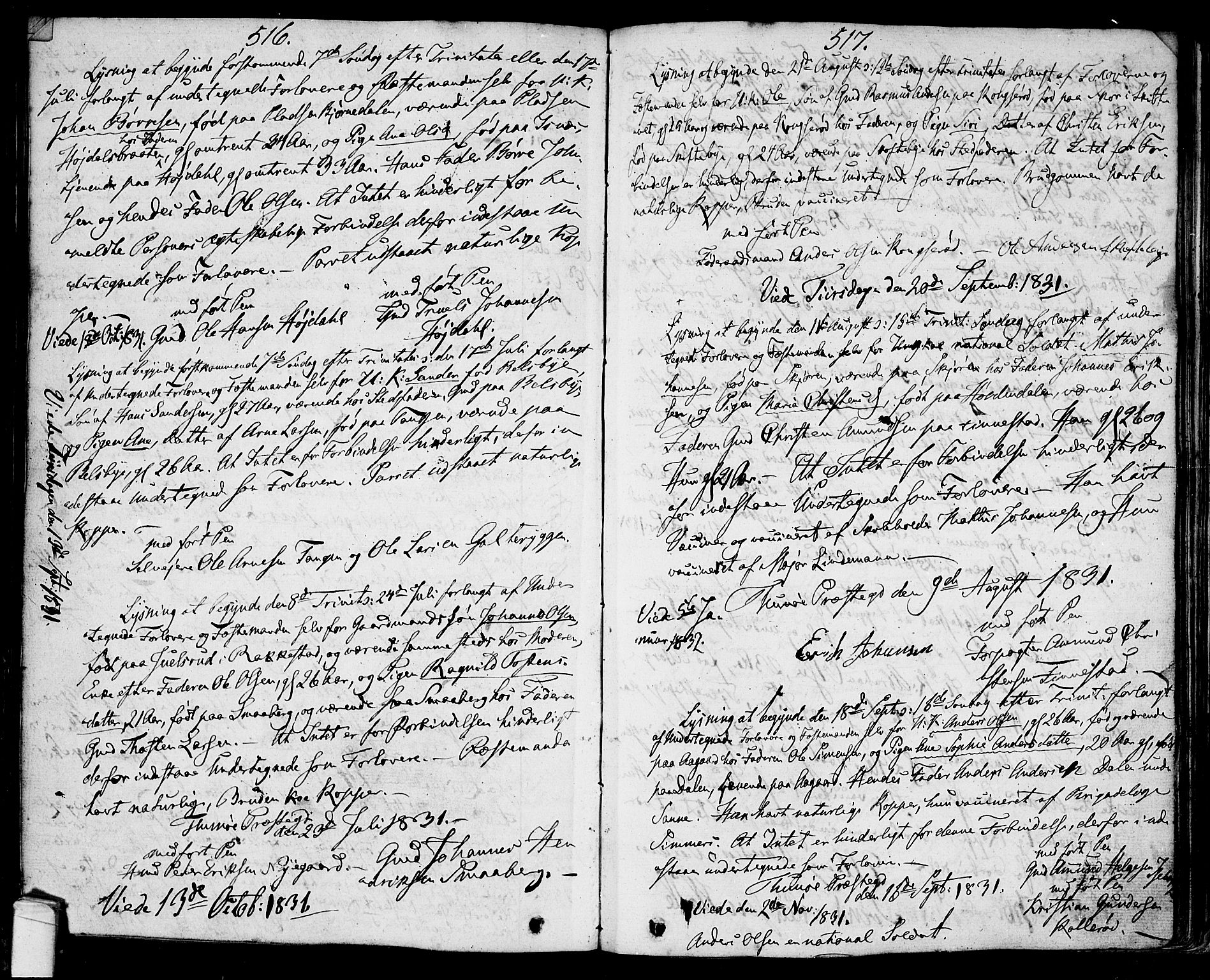 Tune prestekontor Kirkebøker, SAO/A-2007/F/Fa/L0007: Parish register (official) no. 7, 1831-1837, p. 516-517